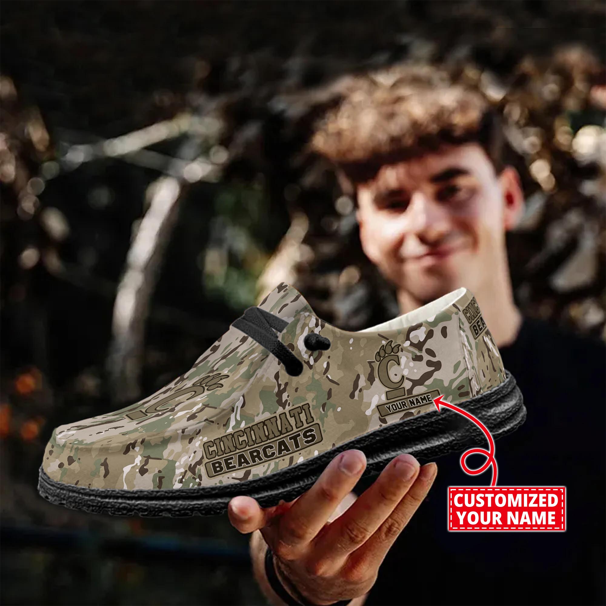 Personalisierte H-D-Sportschuhe der Cincinnati Bearcats – individuelles Namensdesign