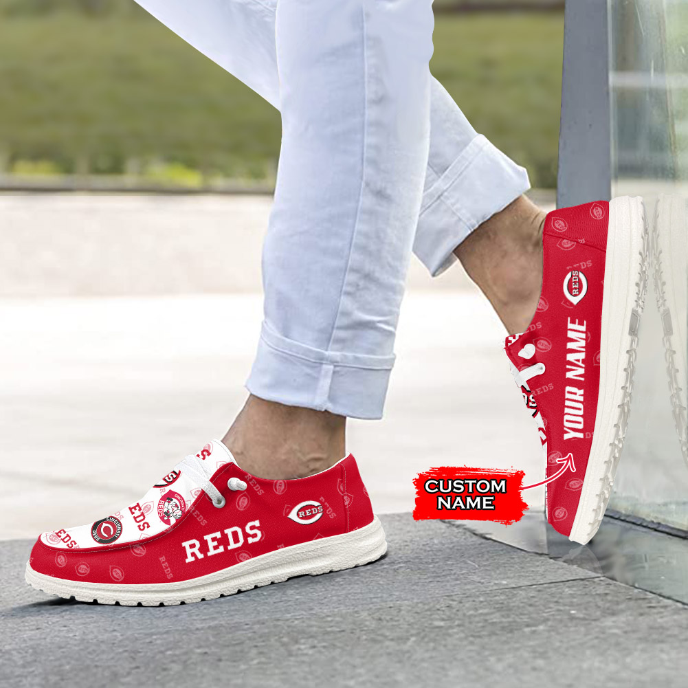 Personalisierte H-D-Sportschuhe der Cincinnati Reds – individuelles Namensdesign