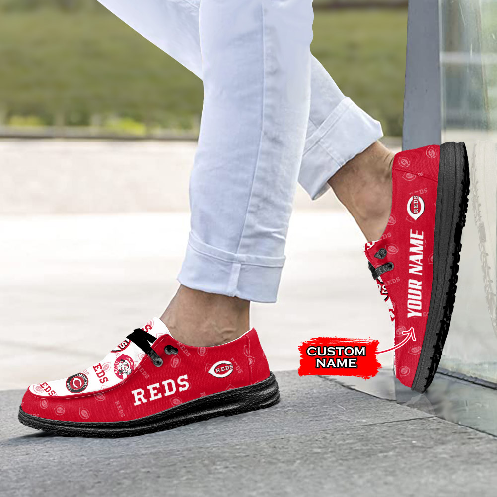 Personalisierte H-D-Sportschuhe der Cincinnati Reds – individuelles Namensdesign