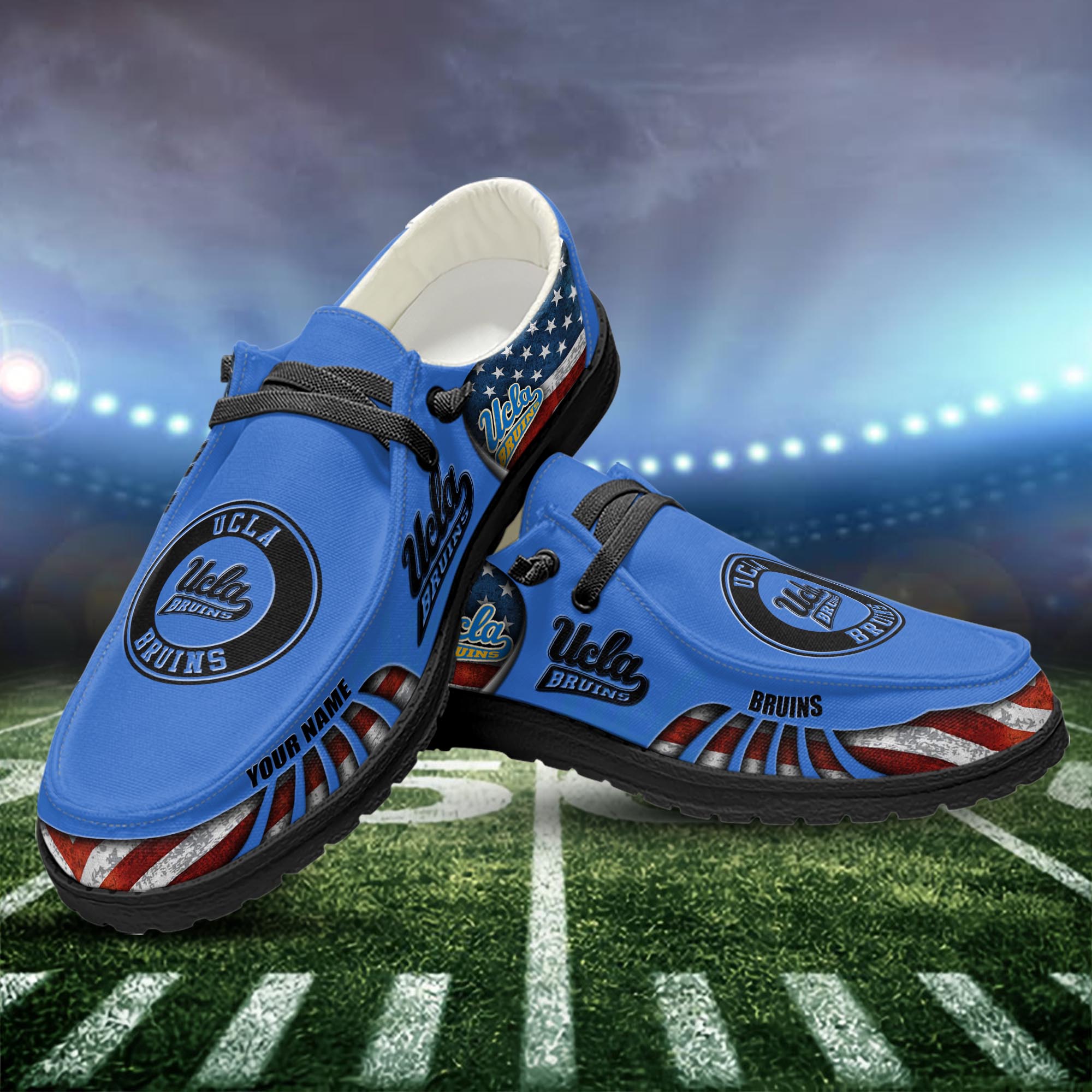 Personalisierte H-D-Sportschuhe der UCLA Bruins – individuelles Namensdesign