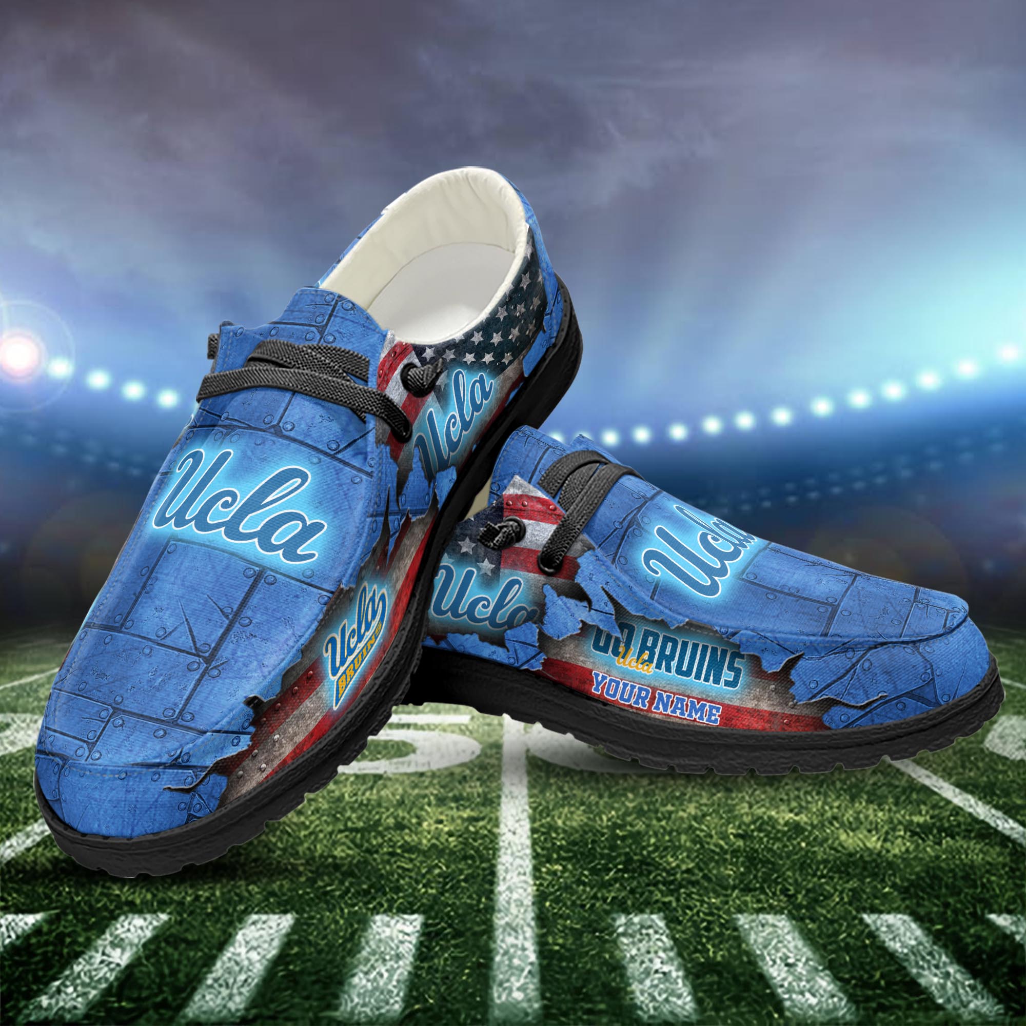 Personalisierte H-D-Sportschuhe der UCLA Bruins – individuelles Namensdesign