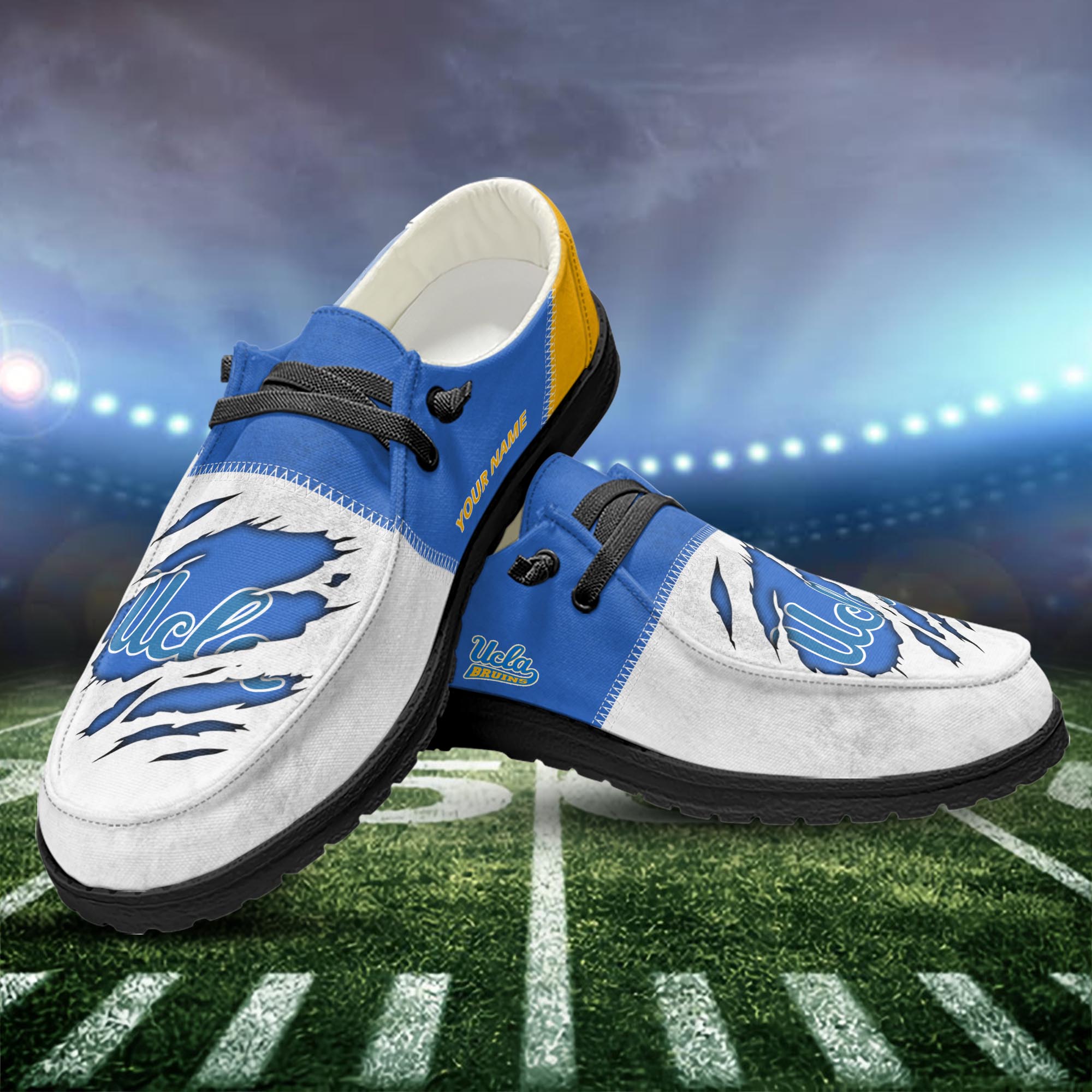 Personalisierte H-D-Sportschuhe der UCLA Bruins – individuelles Namensdesign