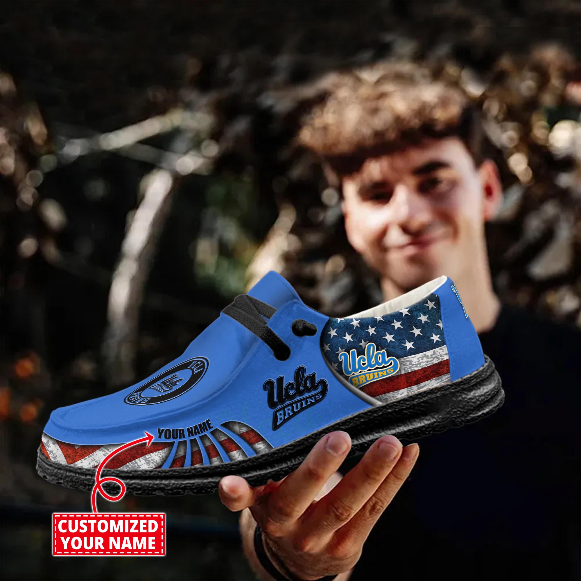 Personalisierte H-D-Sportschuhe der UCLA Bruins – individuelles Namensdesign
