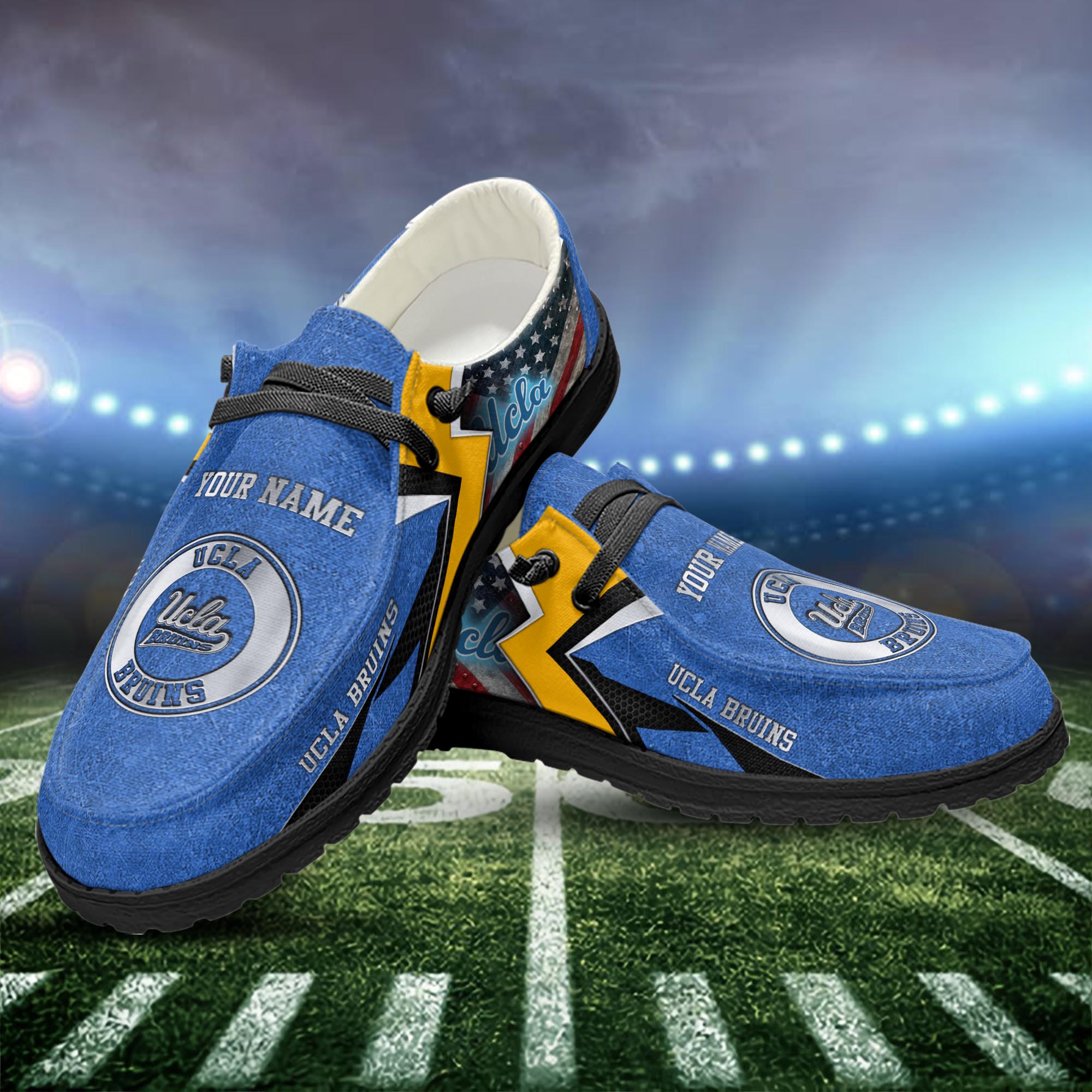 Personalisierte H-D-Sportschuhe der UCLA Bruins – individuelles Namensdesign