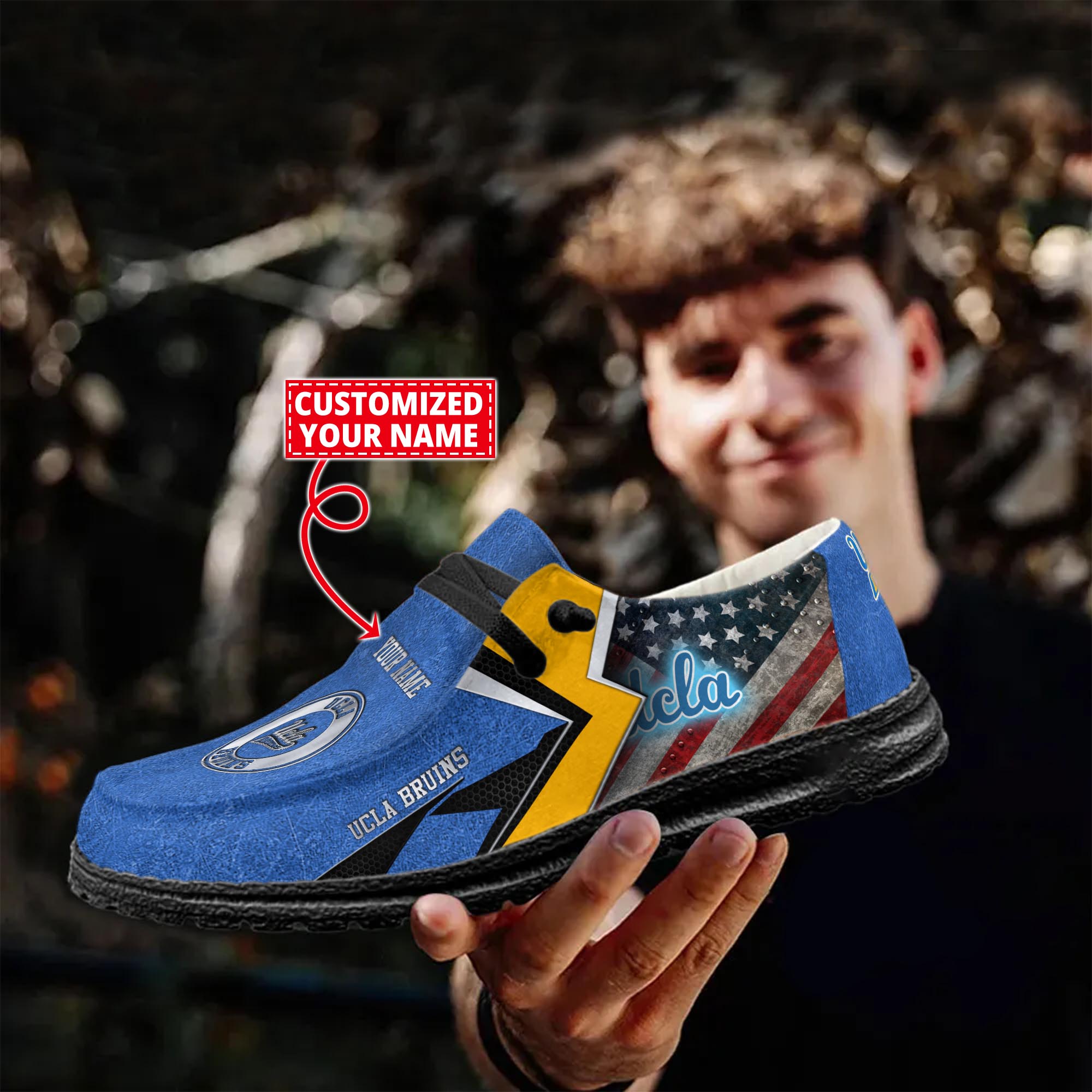 Personalisierte H-D-Sportschuhe der UCLA Bruins – individuelles Namensdesign