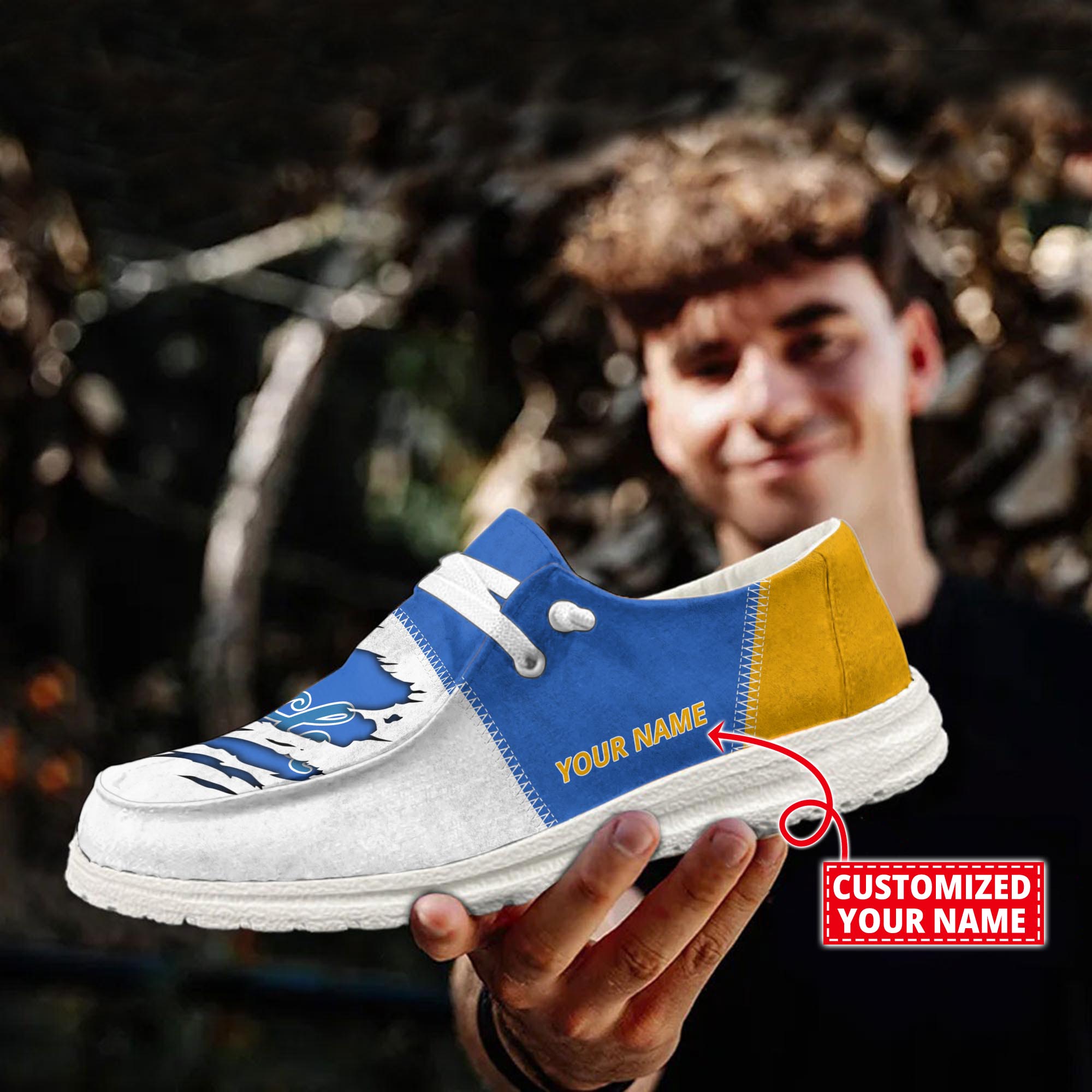 Personalisierte H-D-Sportschuhe der UCLA Bruins – individuelles Namensdesign