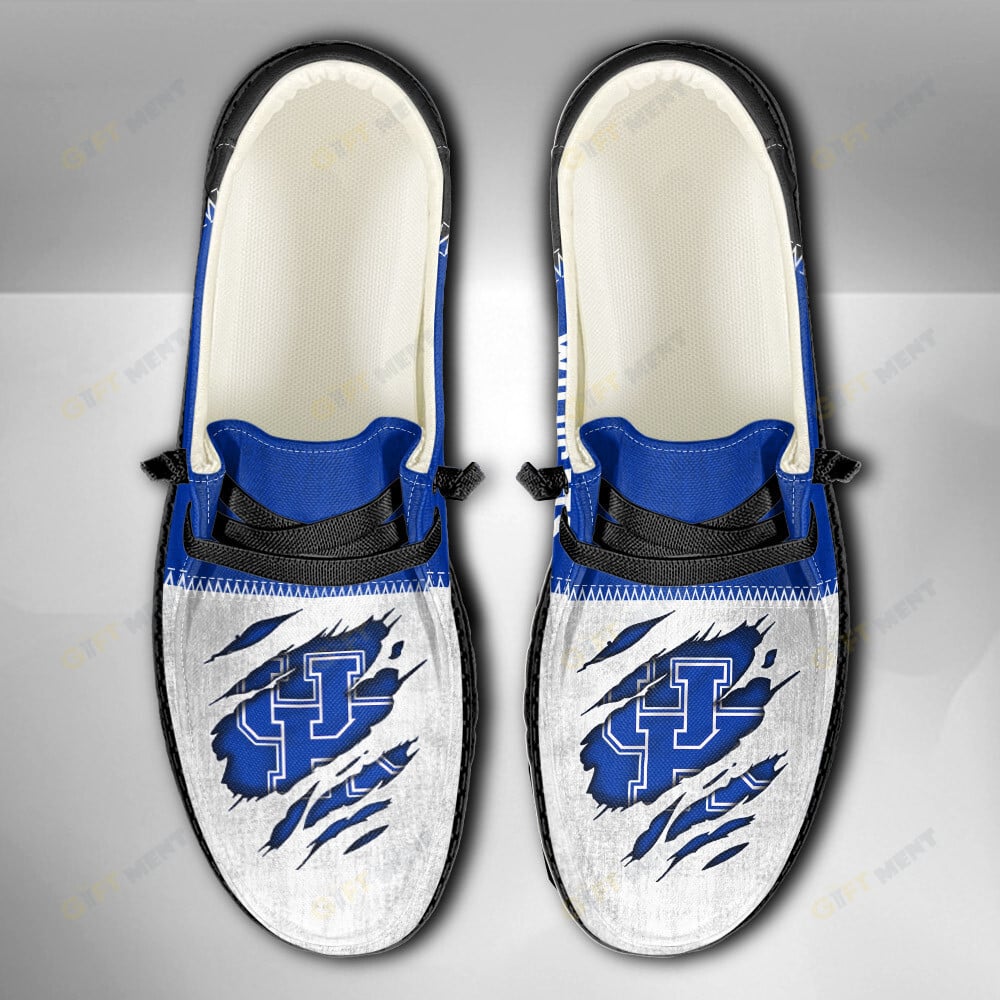 Personalisierte Hey Dude-Sportschuhe der Kentucky Wildcats – individuelles Namensdesign, perfektes Geschenk für Fans
