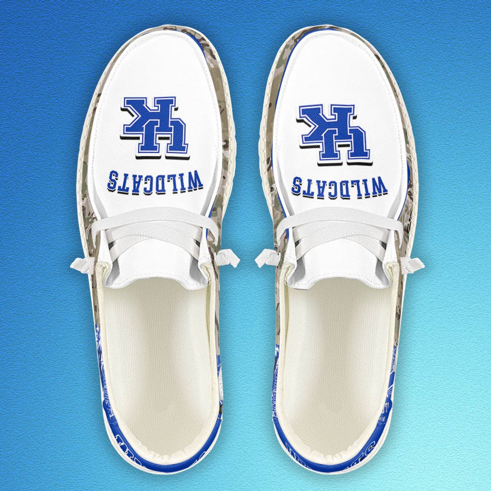 Personalisierte Hey Dude-Sportschuhe der Kentucky Wildcats – individuelles Namensdesign, perfektes Geschenk für Fans