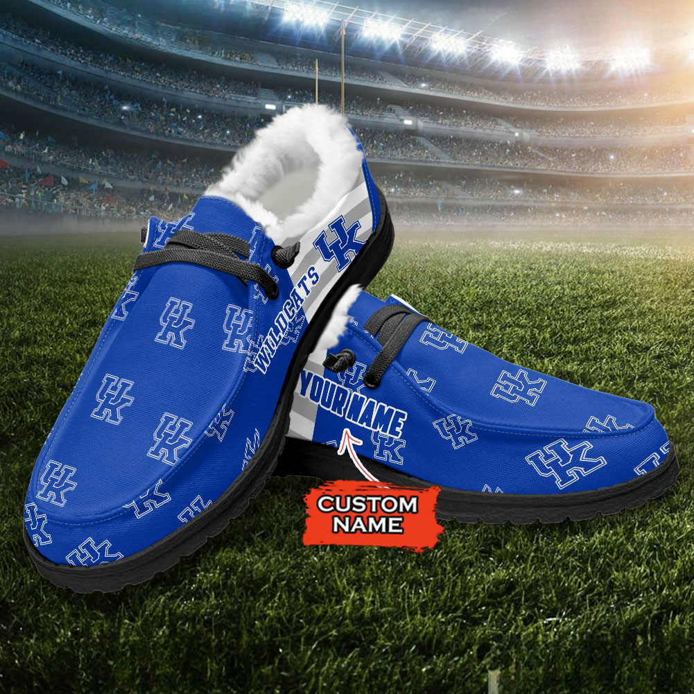Personalisierte Hey Dude-Sportschuhe der Kentucky Wildcats – individuelles Namensdesign, perfektes Geschenk für Fans