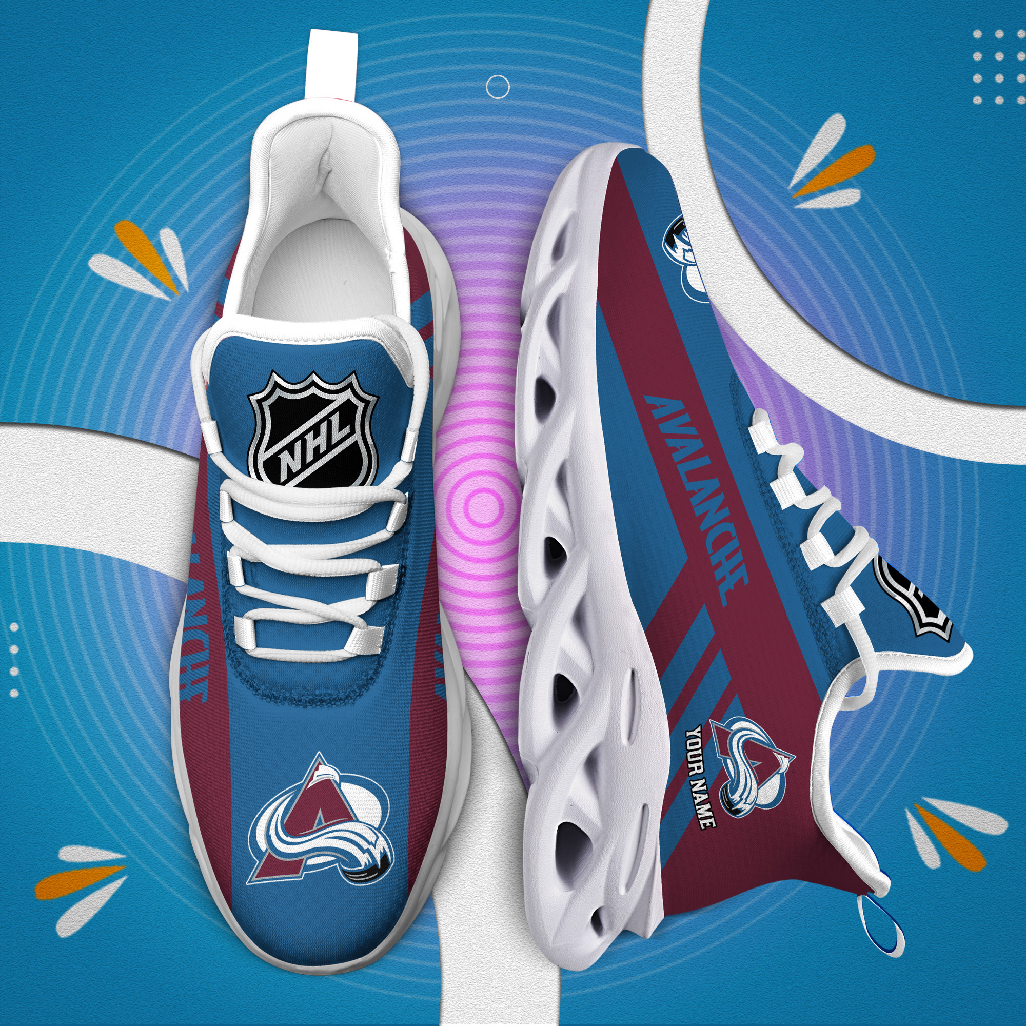 Personalisierter Name Colorado Avalanche Max Shoes DS004