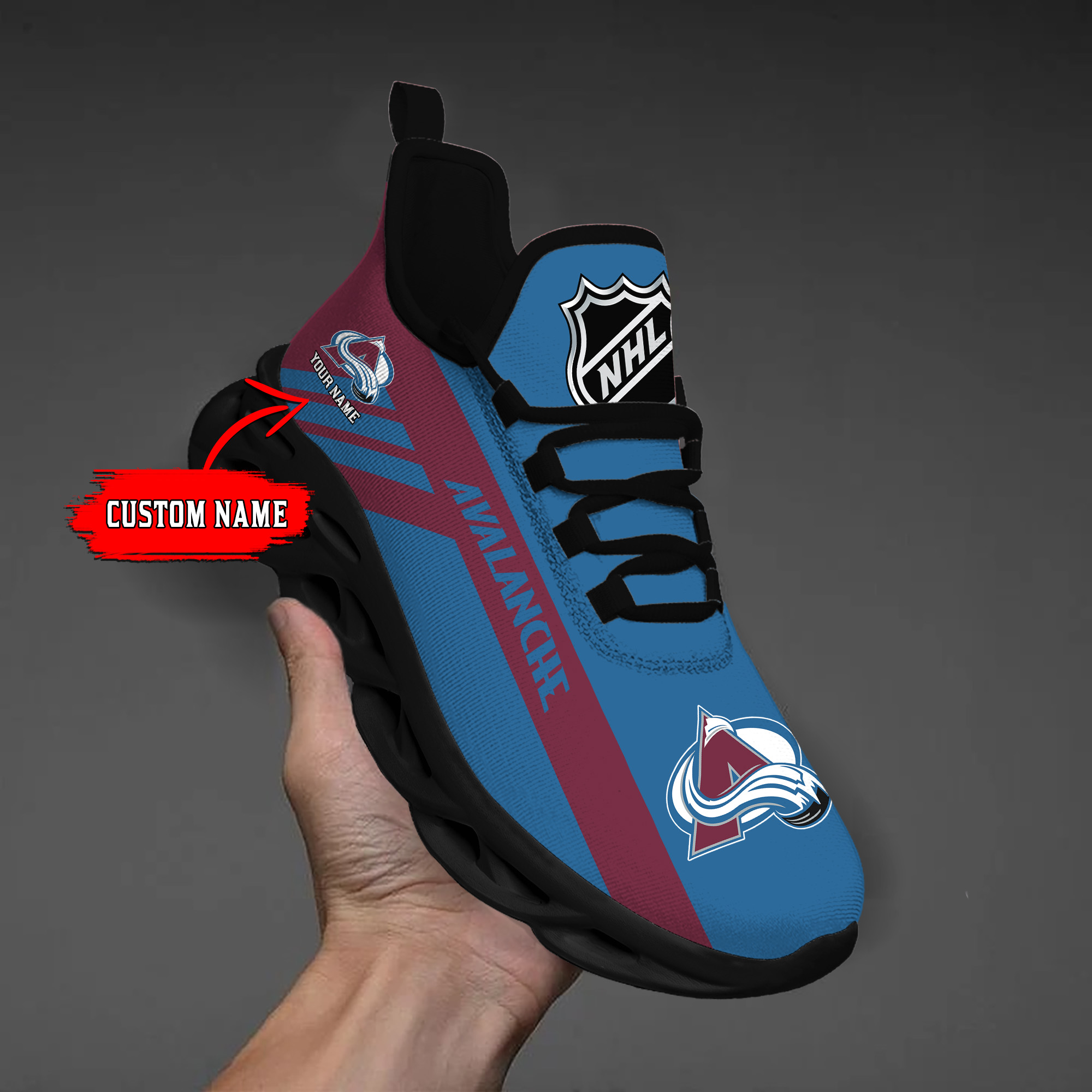 Personalisierter Name Colorado Avalanche Max Shoes DS004