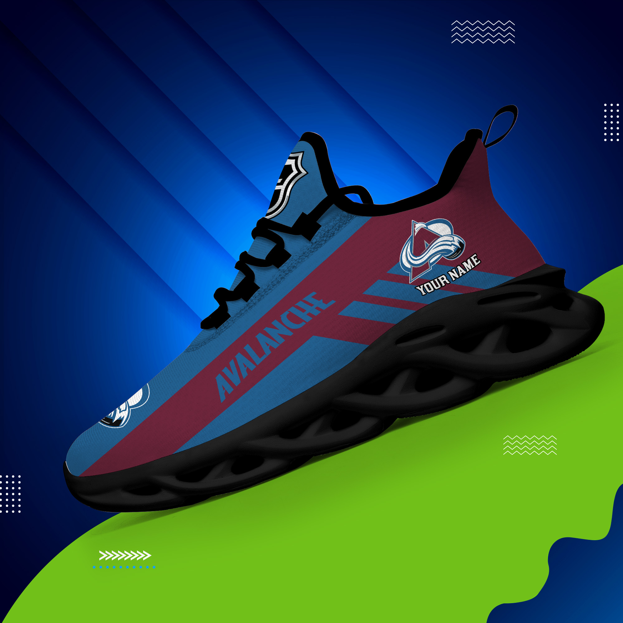 Personalisierter Name Colorado Avalanche Max Shoes DS004