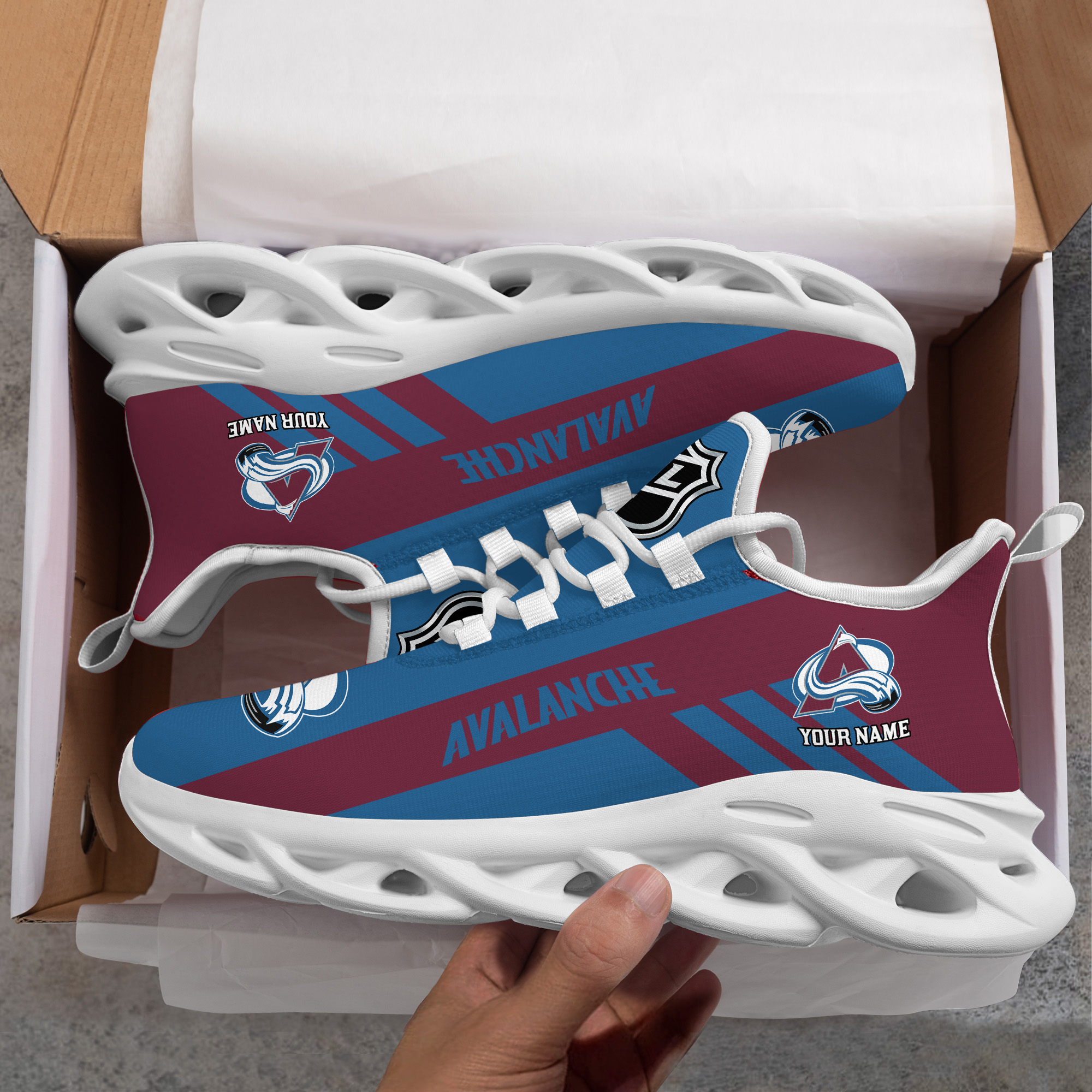Personalisierter Name Colorado Avalanche Max Shoes DS004