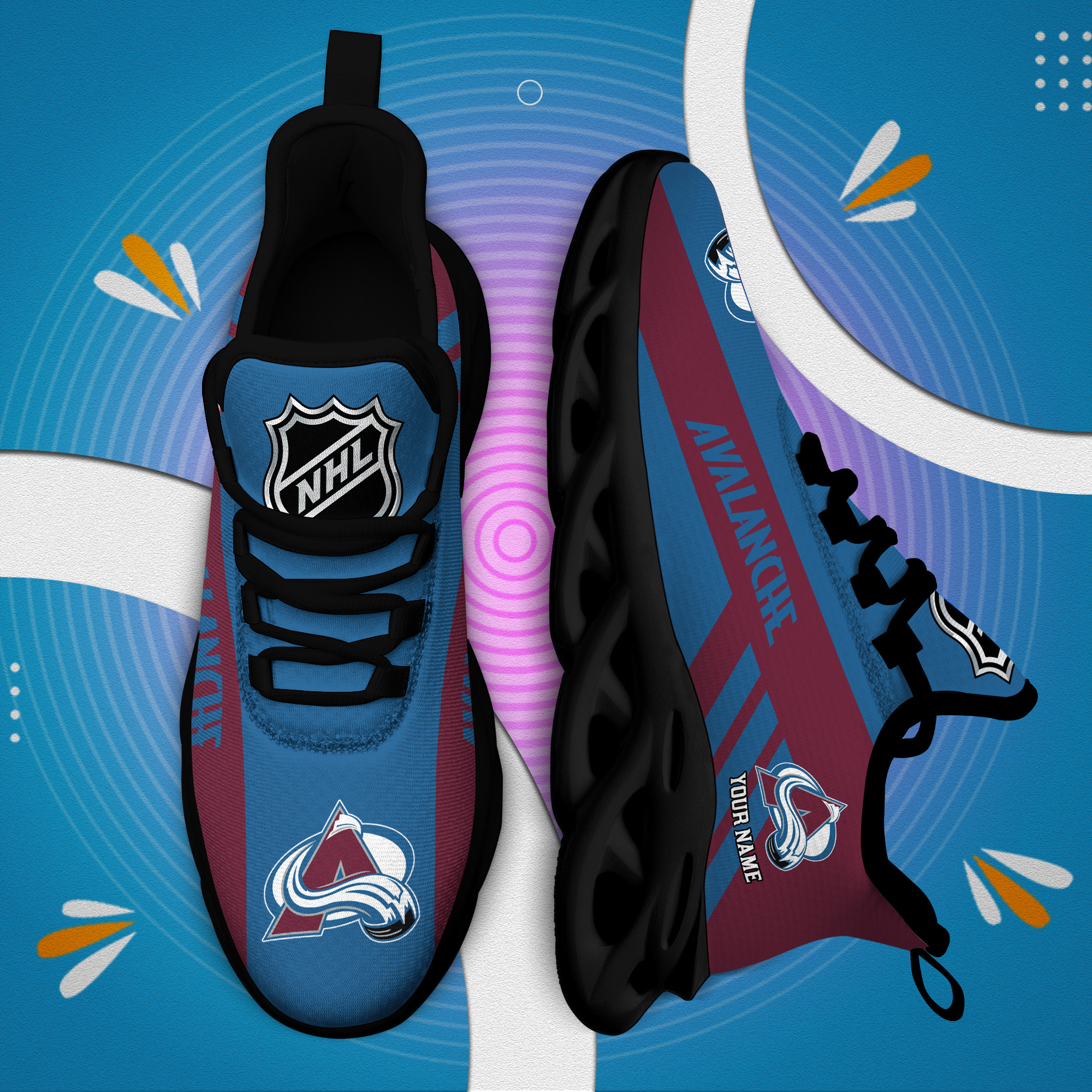 Personalisierter Name Colorado Avalanche Max Shoes DS004