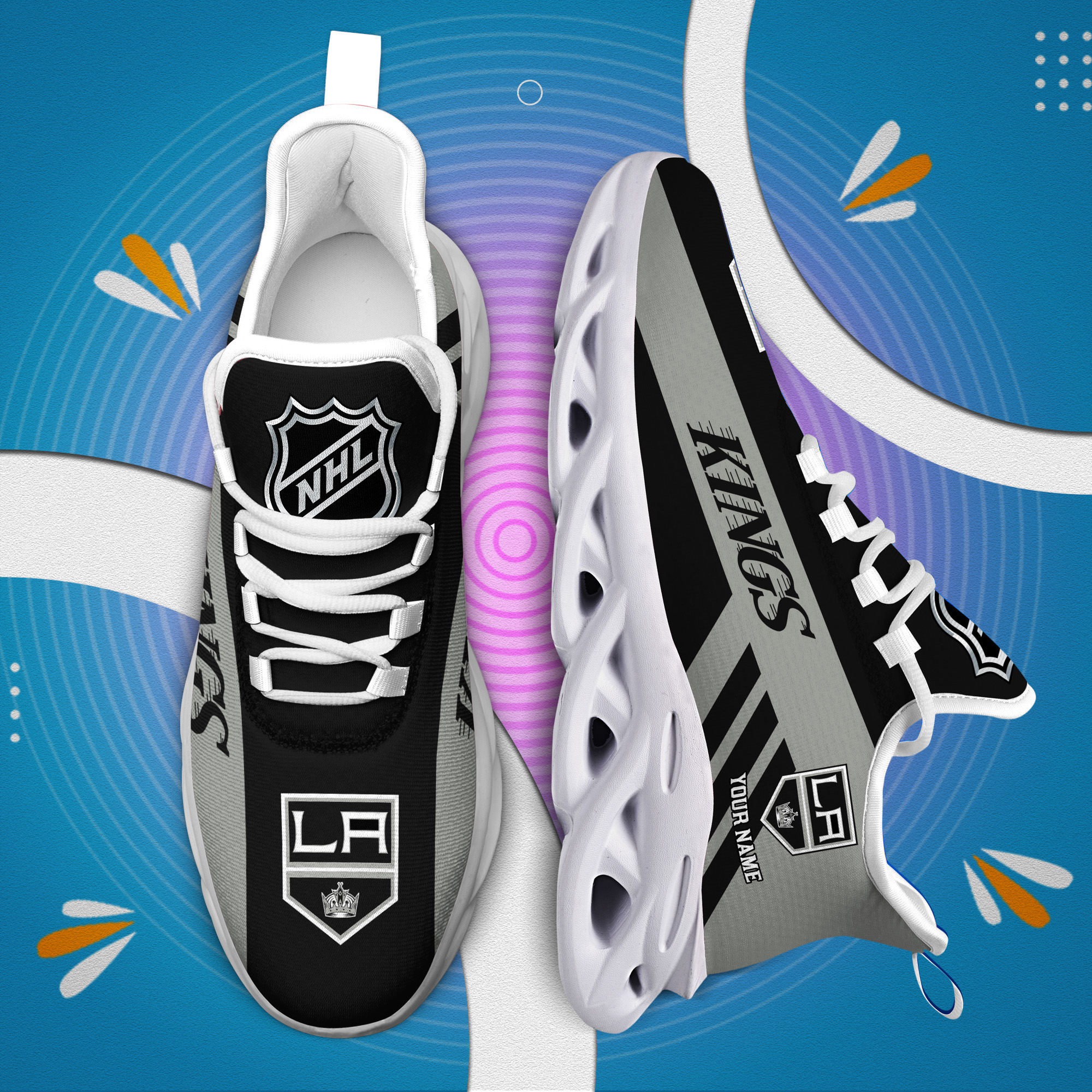 Personalisierter Name der Los Angeles Kings Max Shoes DS004