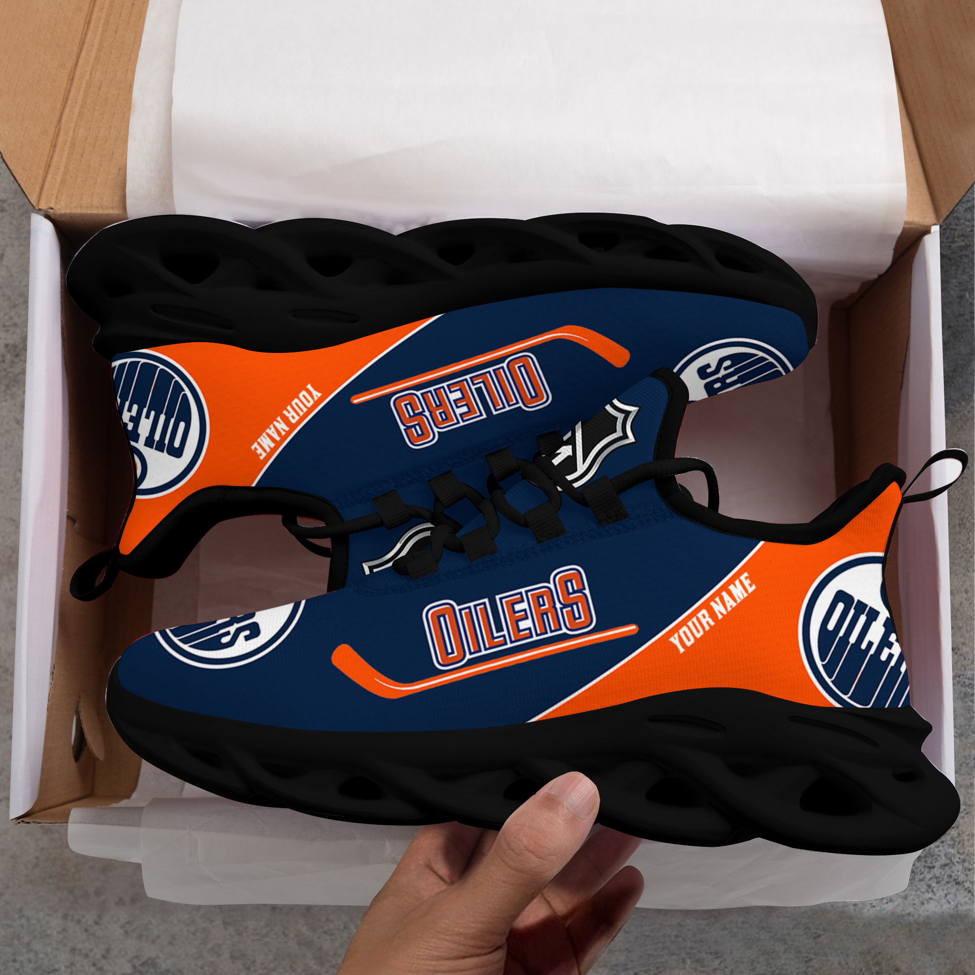 Personalisierter Name Edmonton Oilers Max Shoes DS006 NEU 2022 M1