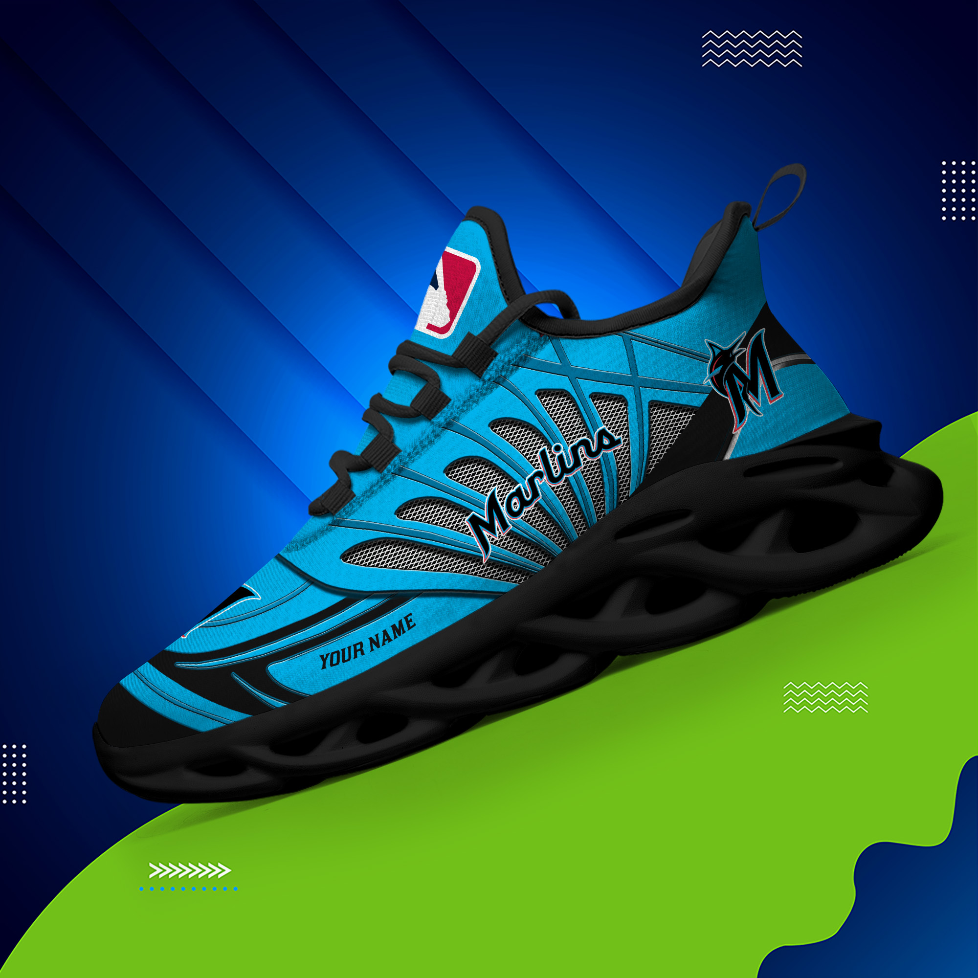 Personalisierter Name Miami Marlins Max Shoes DS005