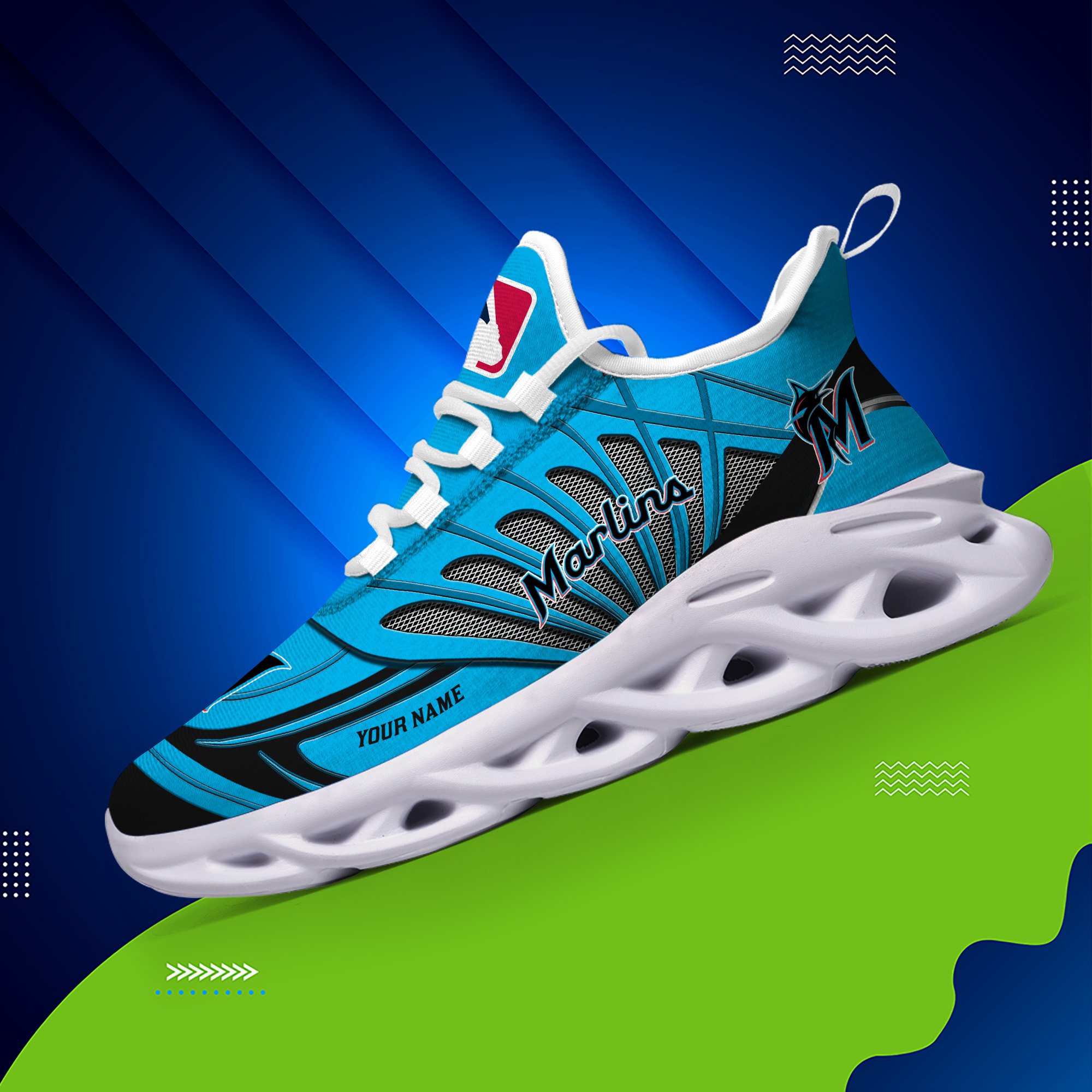 Personalisierter Name Miami Marlins Max Shoes DS005
