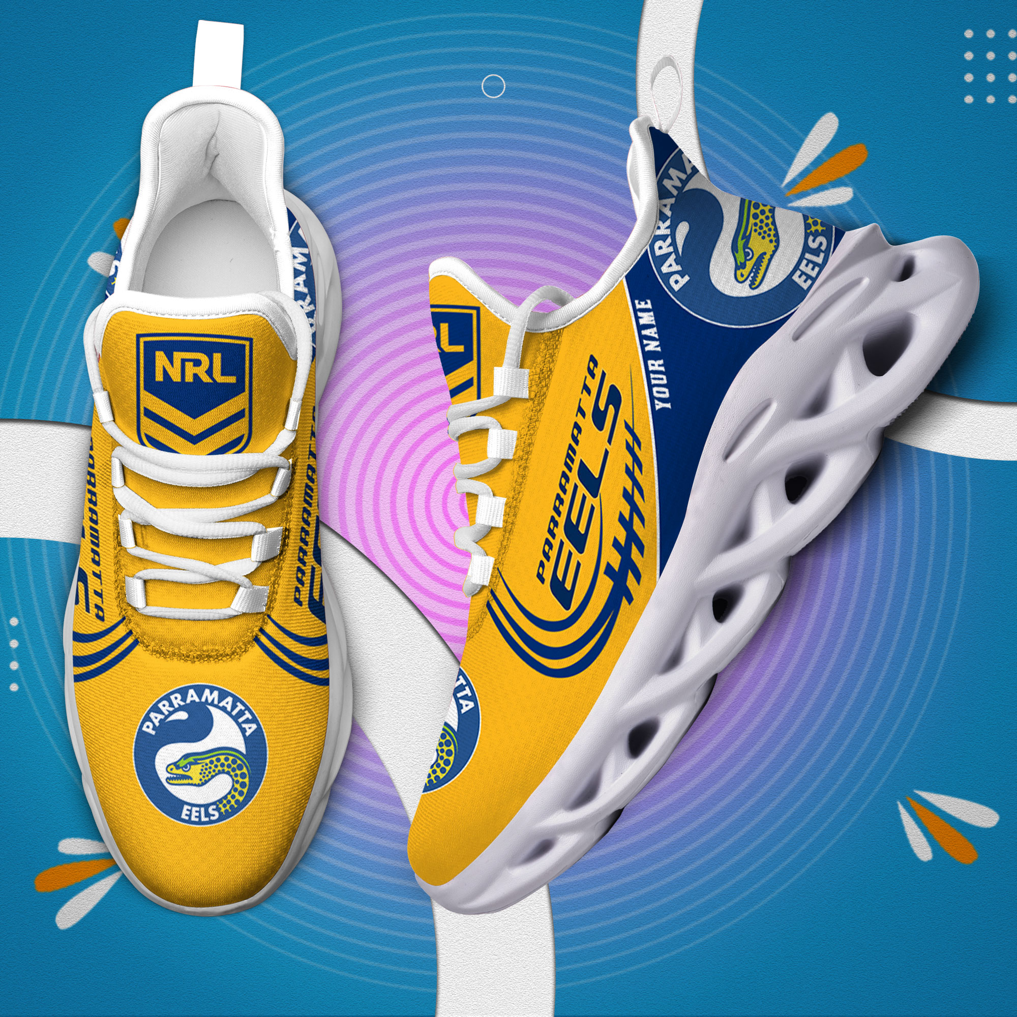 Personalisierter Name Parramatta Eels Max Shoes DS006
