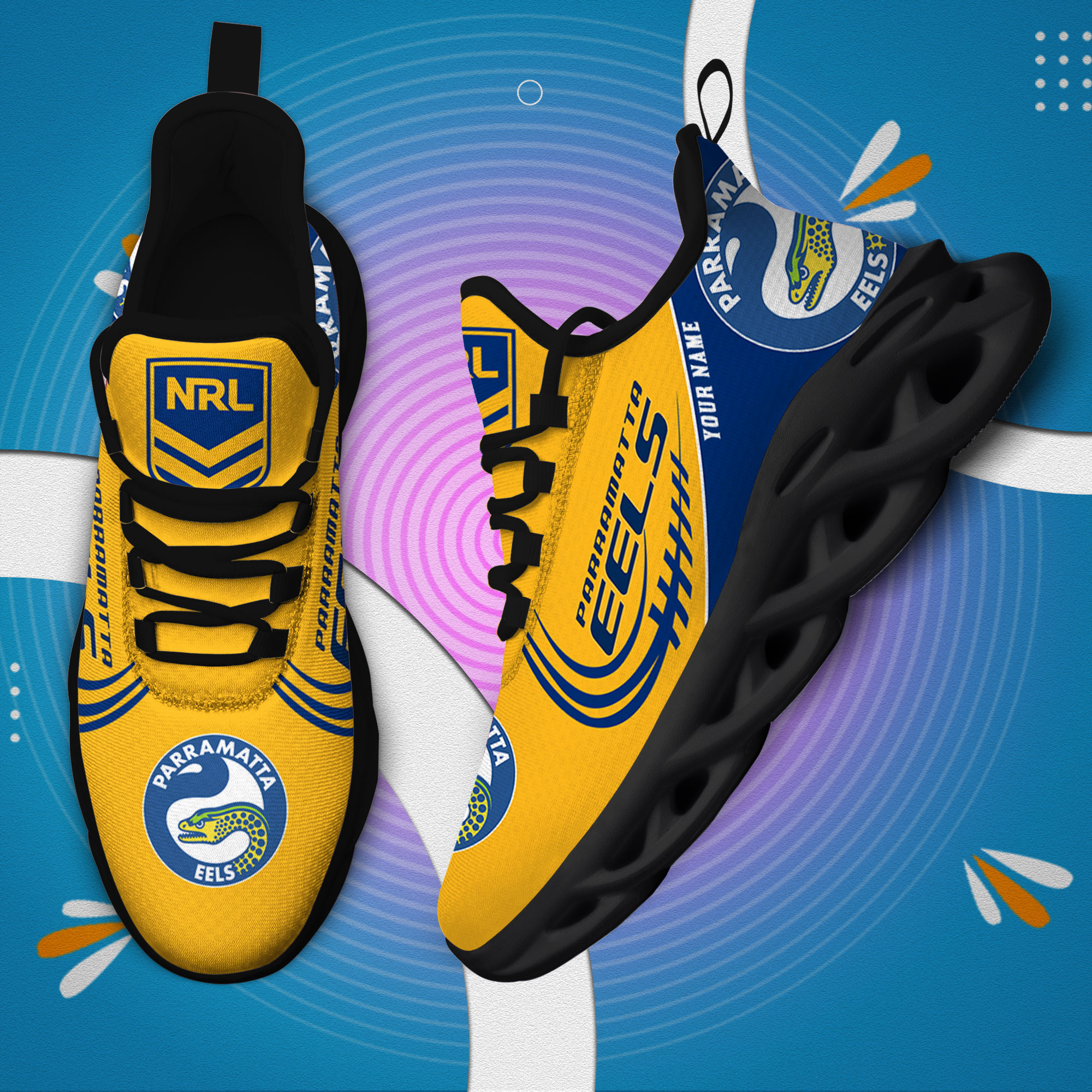 Personalisierter Name Parramatta Eels Max Shoes DS006