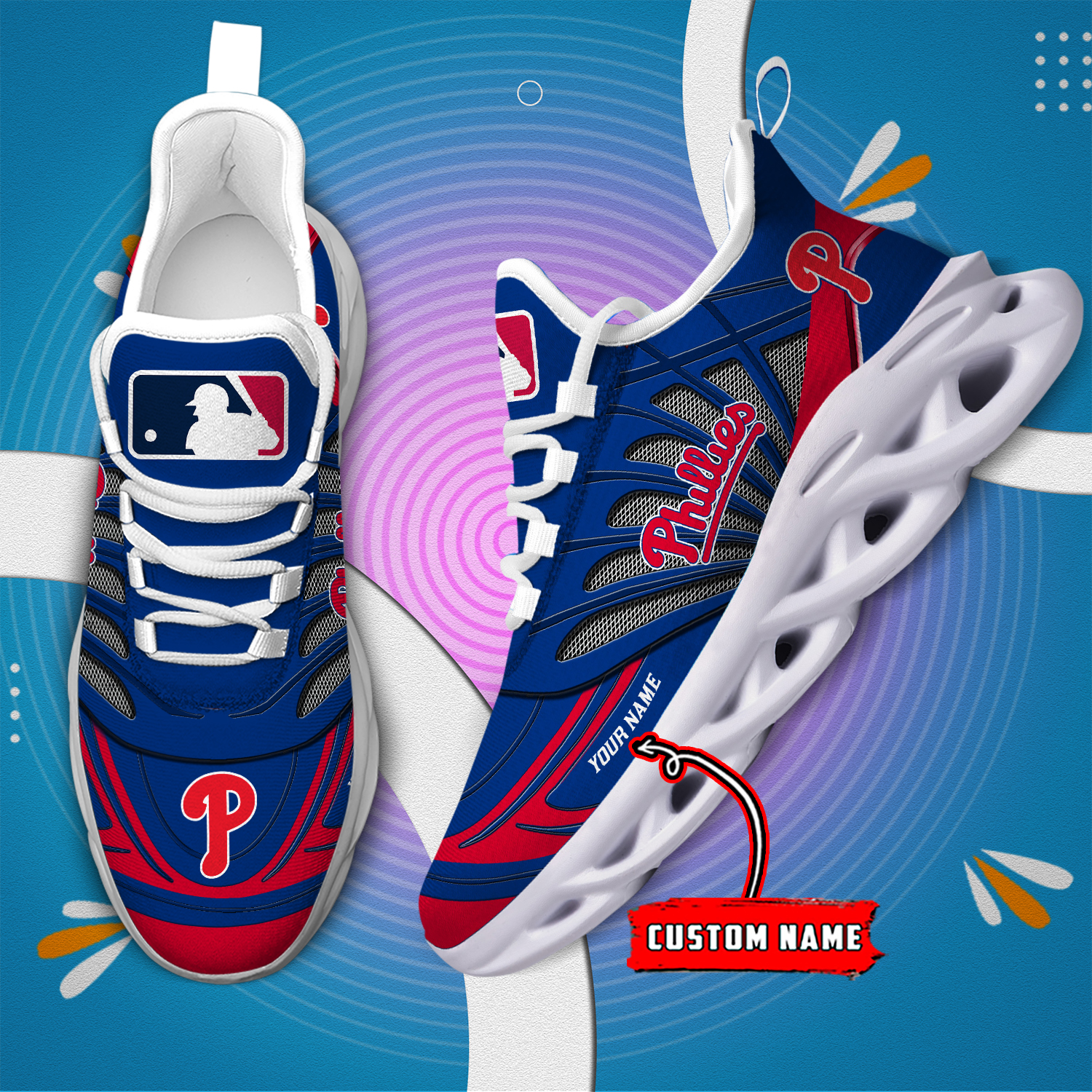 Personalisierter Name Philadelphia Phillies Max Shoes DS005