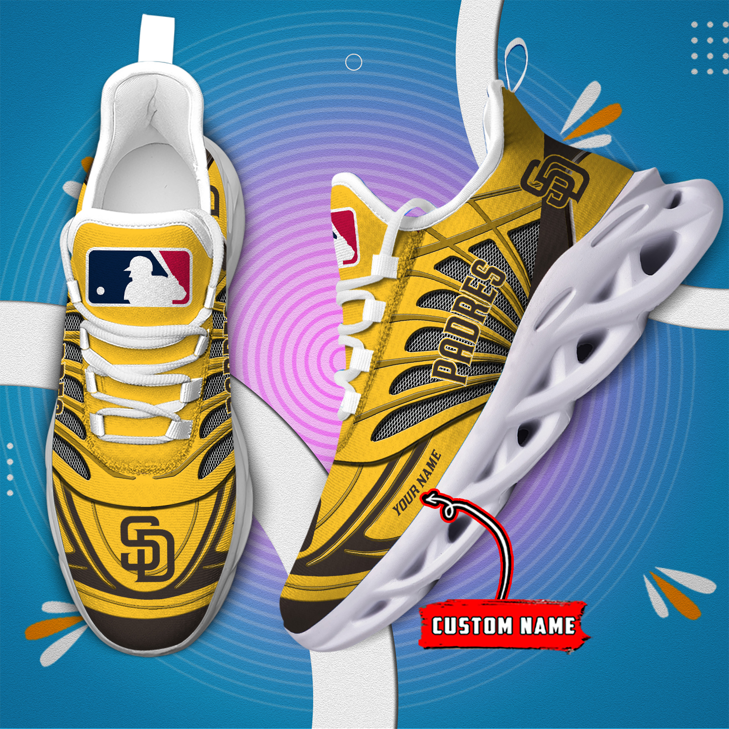 Personalisierter Name San Diego Padres Max Shoes DS005