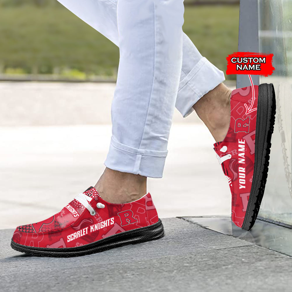 Rutgers Scarlet Knights H-D Shoes Wally Herren-Slipper zum Schnüren für Männer und Frauen