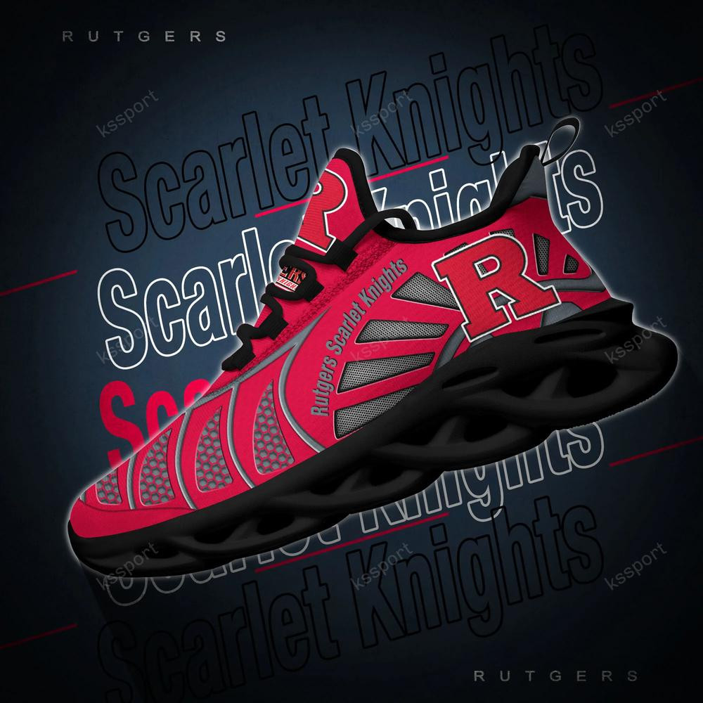 Rutgers Scarlet Knights Max Soul Clunky, schwarz-weiße Laufschuhe