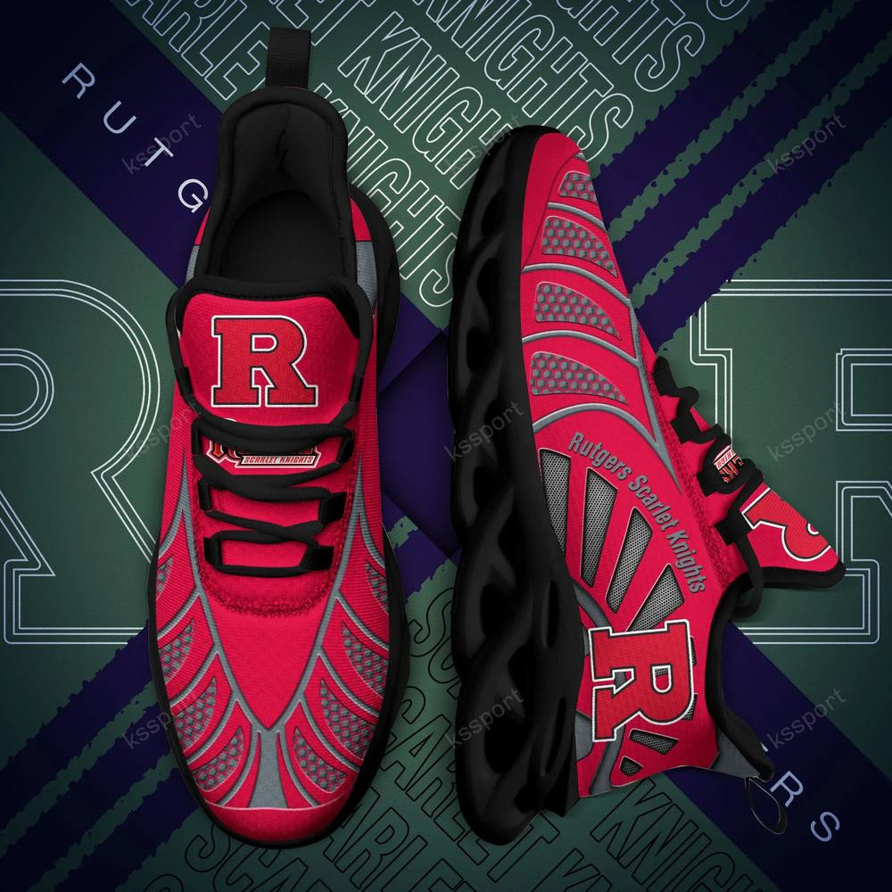 Rutgers Scarlet Knights Max Soul Clunky, schwarz-weiße Laufschuhe