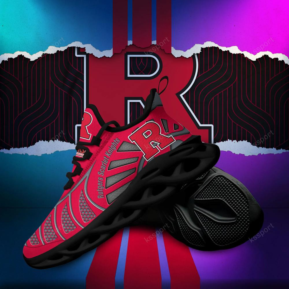 Rutgers Scarlet Knights Max Soul Clunky, schwarz-weiße Laufschuhe