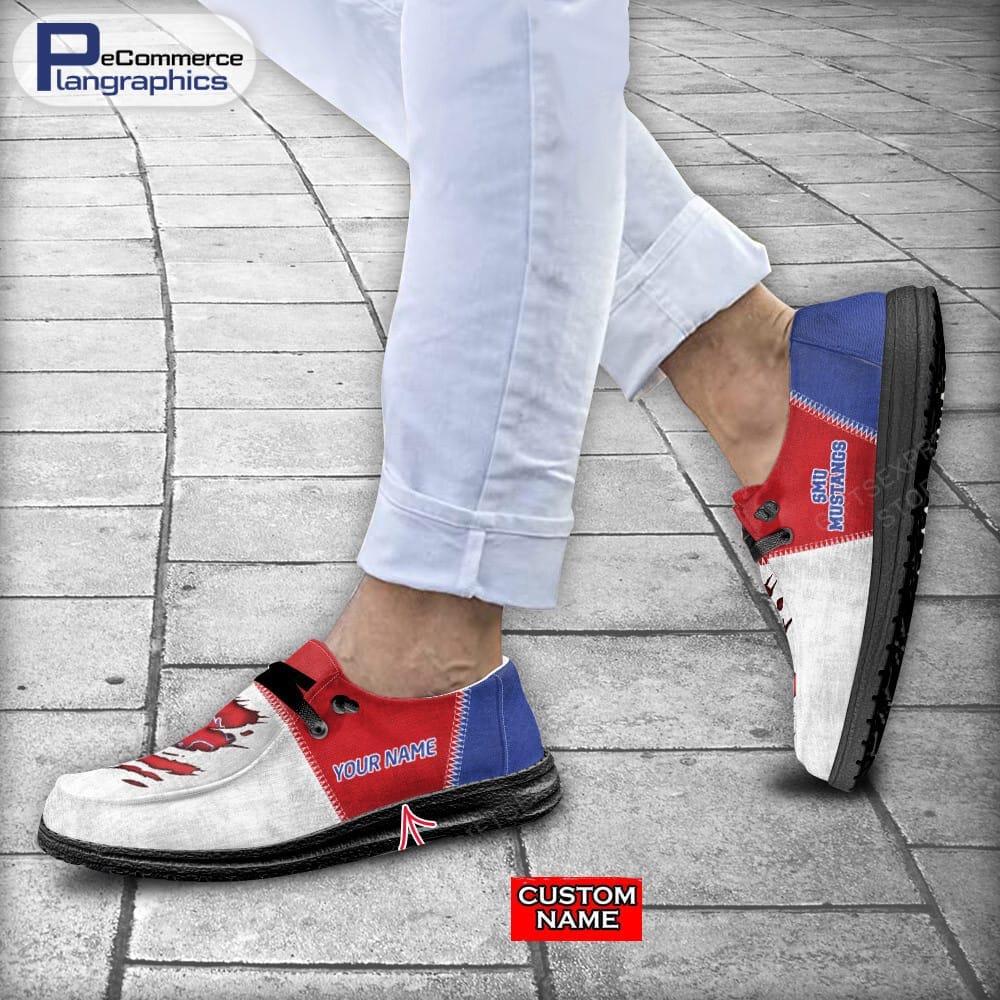 SMU Mustangs Custom Name H-D Schuhe