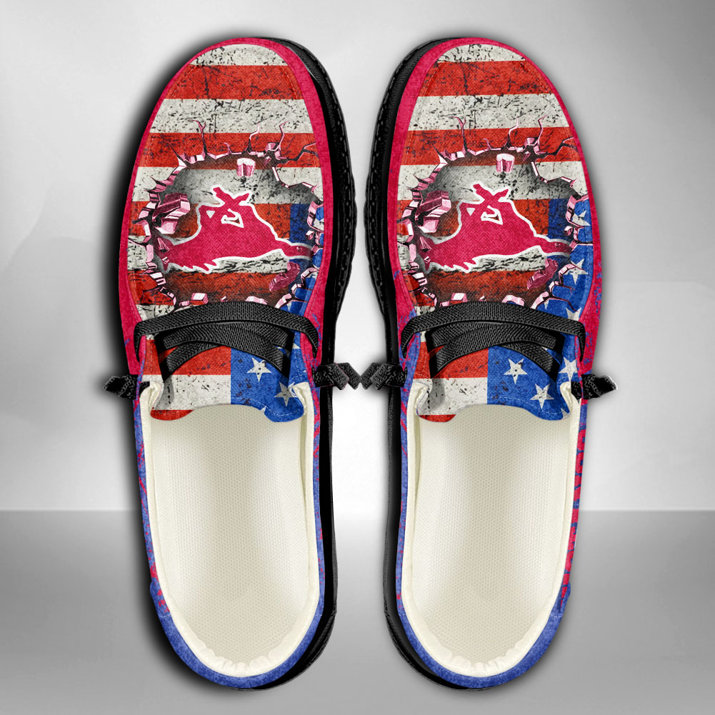 SMU Mustangs H-D Shoes Wally Herren-Slipper zum Schnüren für Männer und Frauen