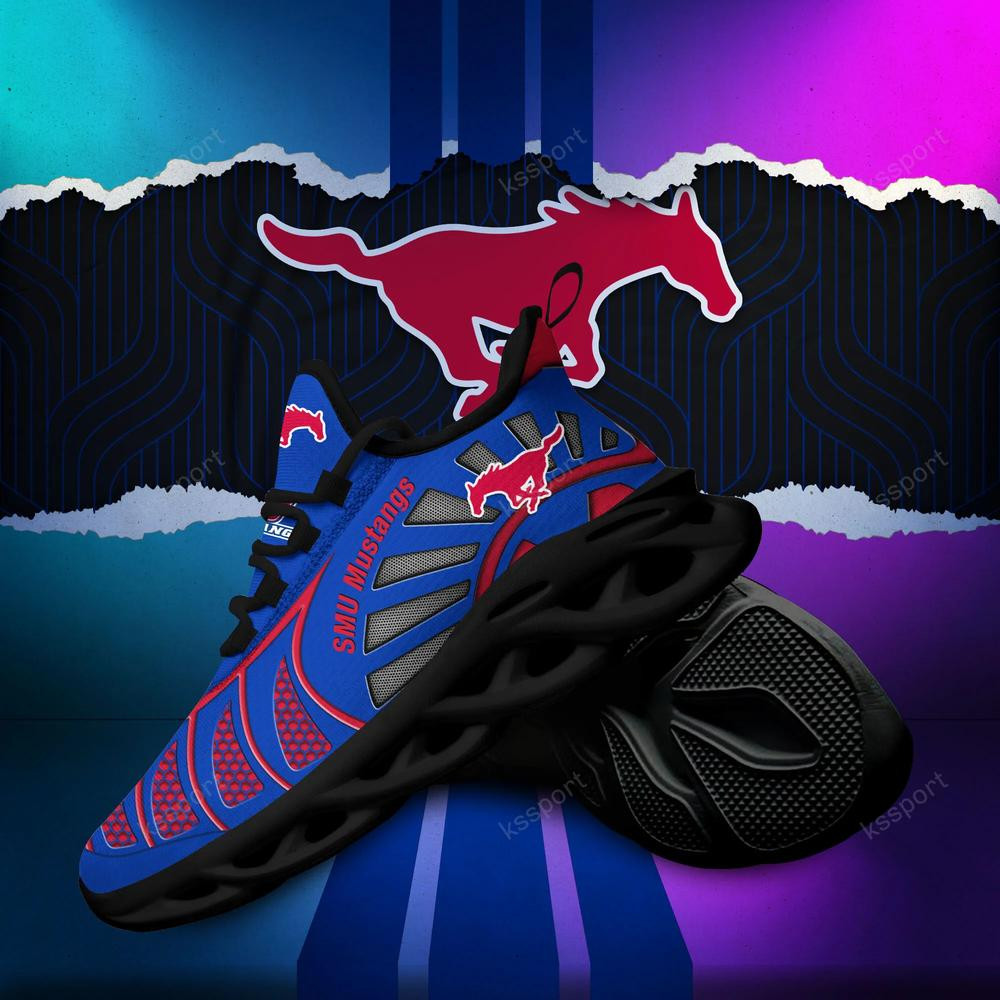 SMU Mustangs Max Soul Clunky, schwarz-weiße Laufschuhe