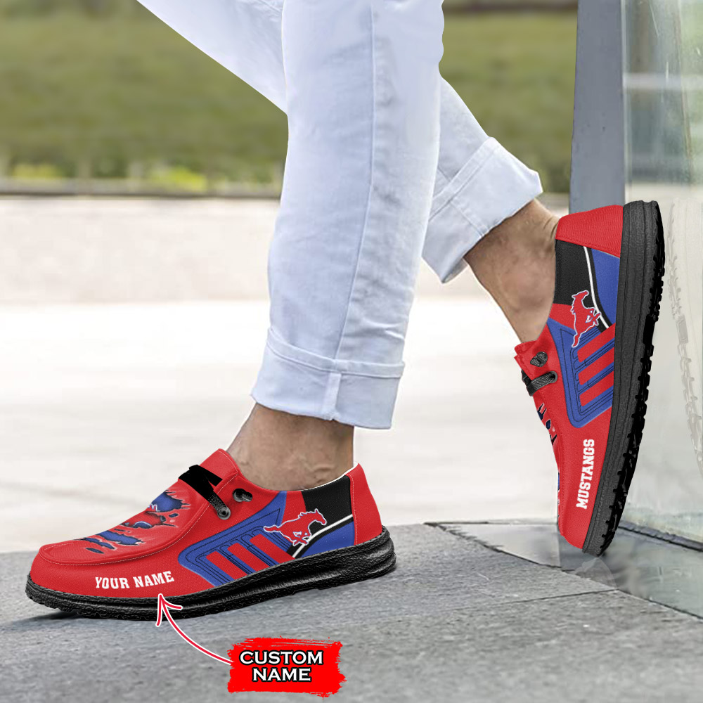 SMU Mustangs personalisierte H-D-Sportschuhe – individuelles Namensdesign