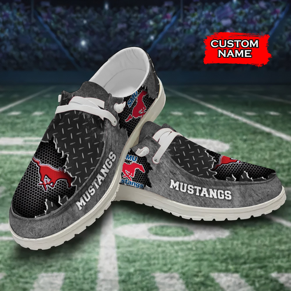 SMU Mustangs personalisierte H-D-Sportschuhe – individuelles Namensdesign