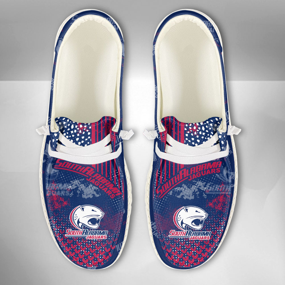 South Alabama Jaguars H-D Shoes Wally Herren-Schnürhalbschuhe für Damen und Herren