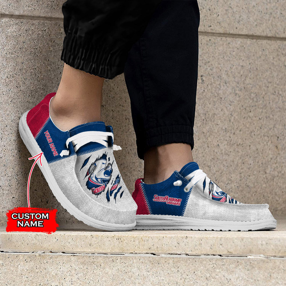 South Alabama Jaguars H-D Shoes Wally Herren-Schnürhalbschuhe für Damen und Herren