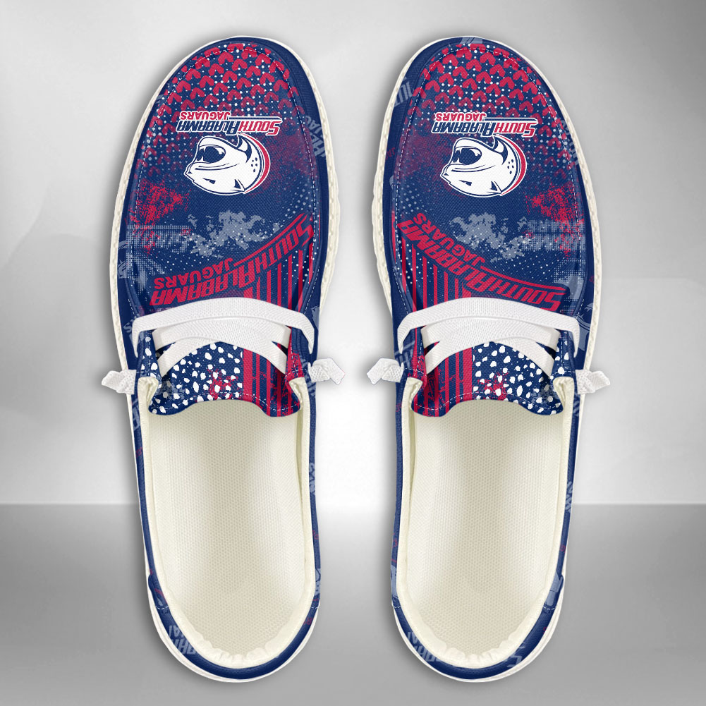 South Alabama Jaguars H-D Shoes Wally Herren-Schnürhalbschuhe für Damen und Herren