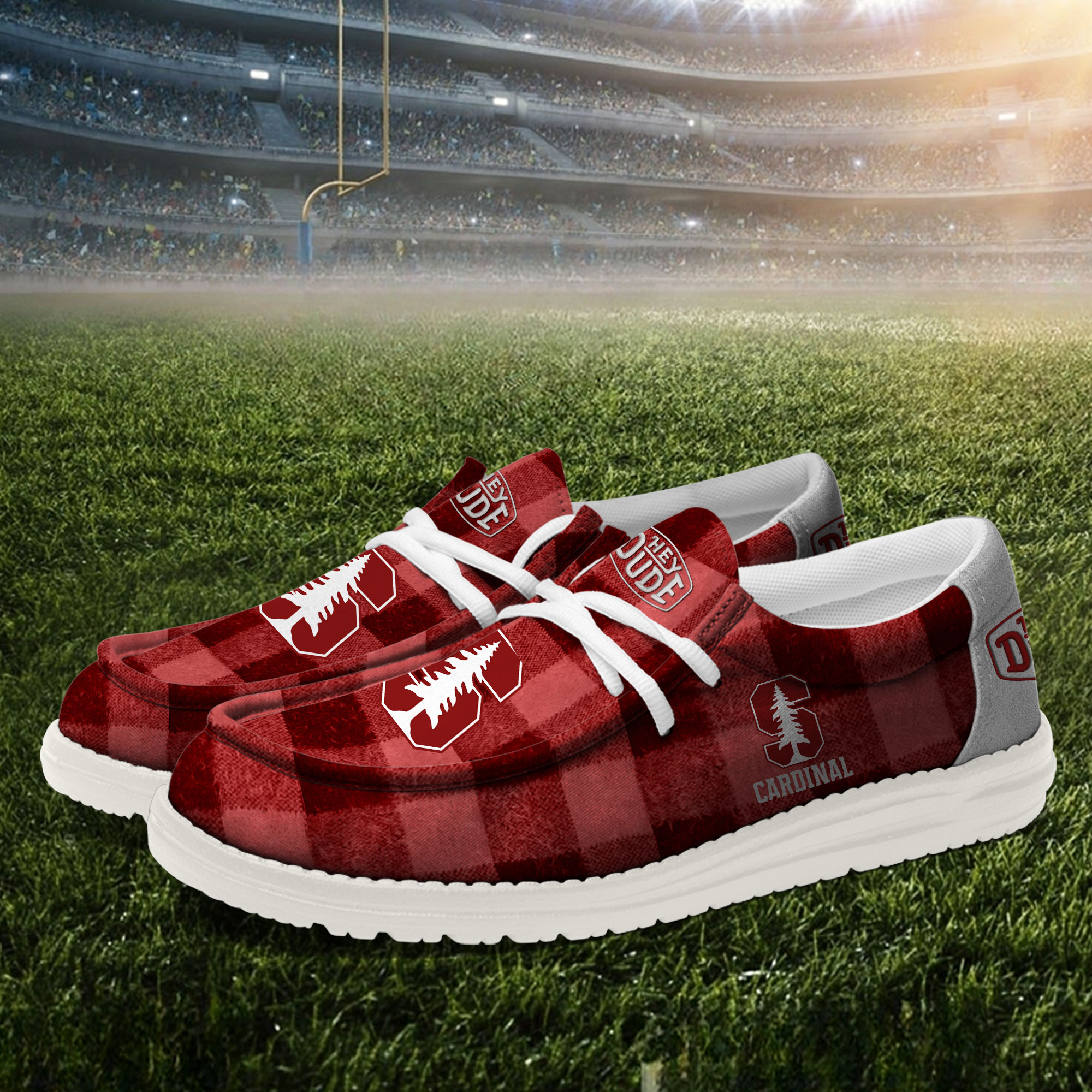 Stanford Cardinal personalisierte Hey Dude Sportschuhe – individuelles Namensdesign, perfektes Geschenk für Fans
