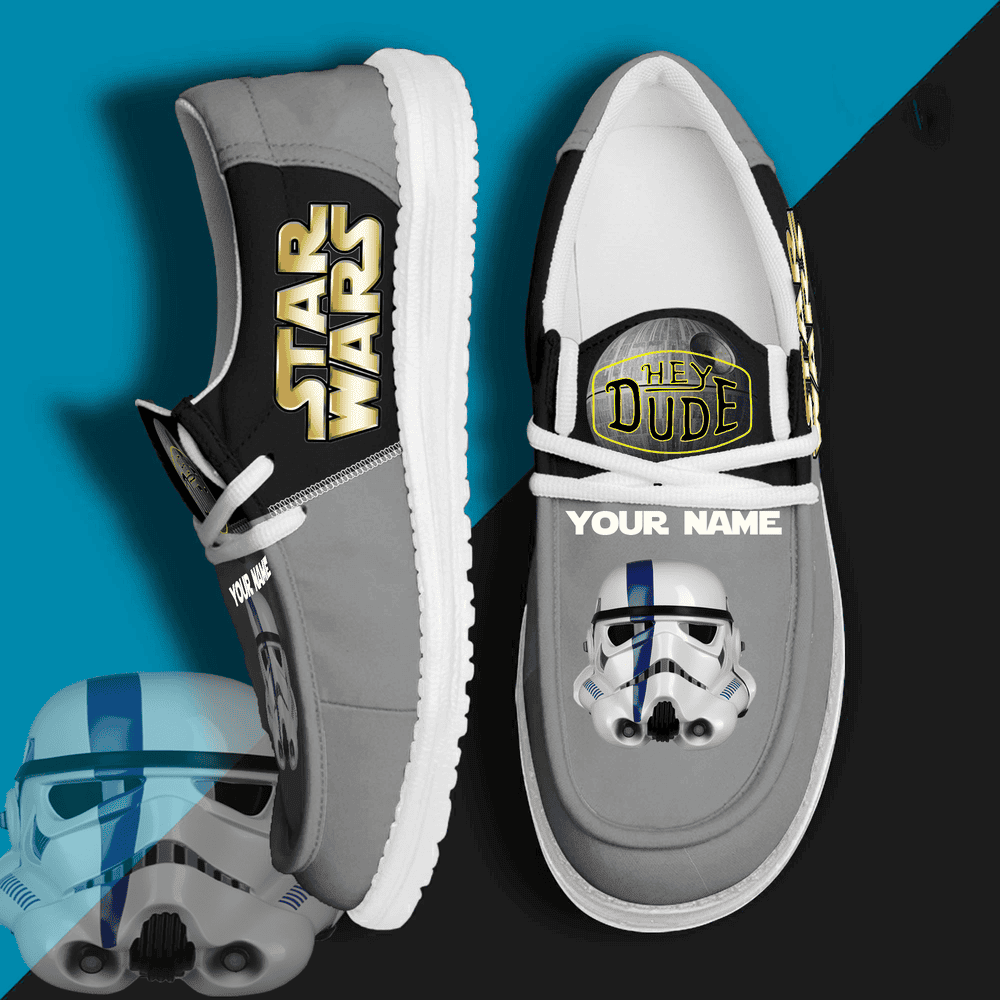 Star Wars personalisierte Hey Dude Sportschuhe – individuelles Namensdesign, perfektes Geschenk für Fans