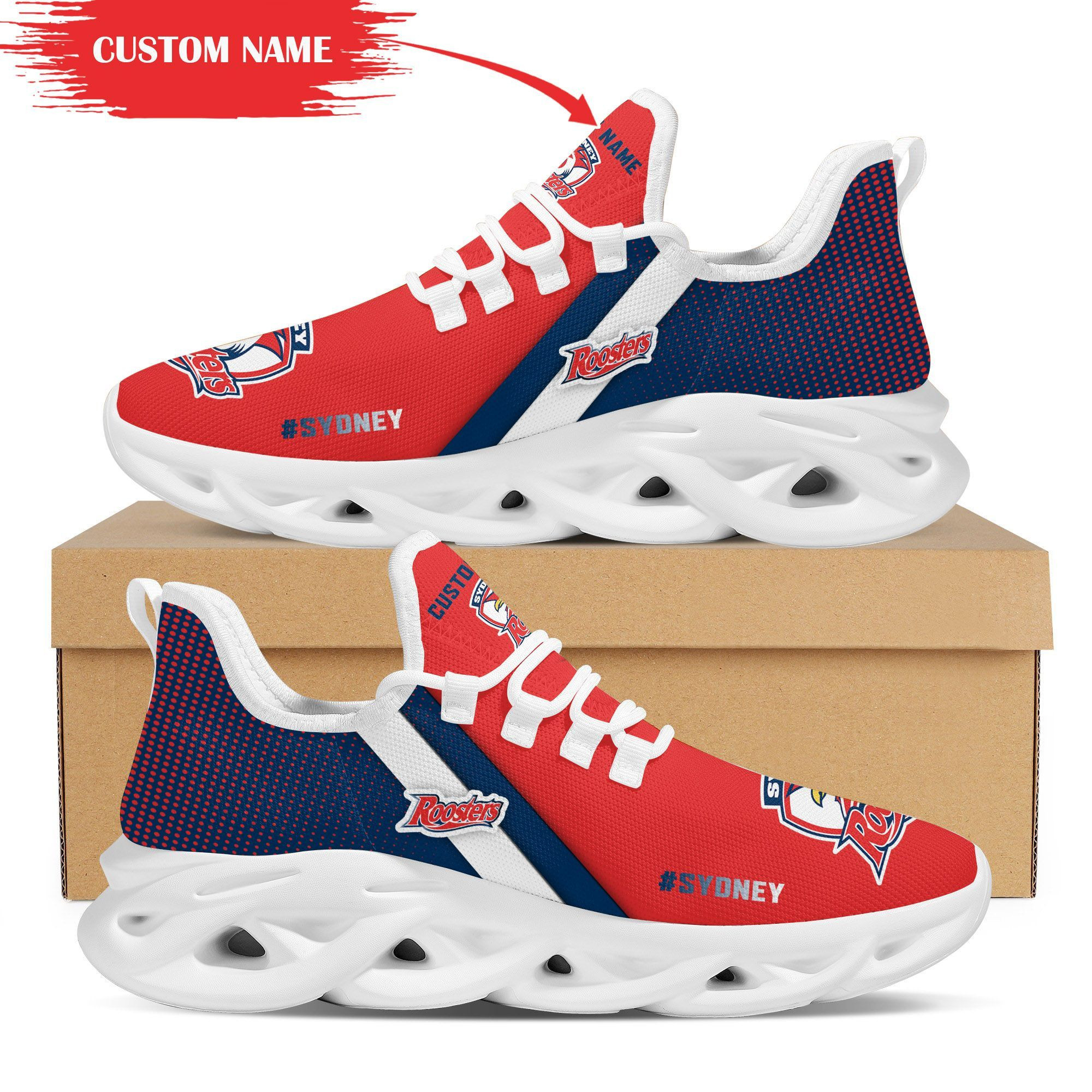 Sydney Roosters personalisierte Max Soul Sneakers Schuhe