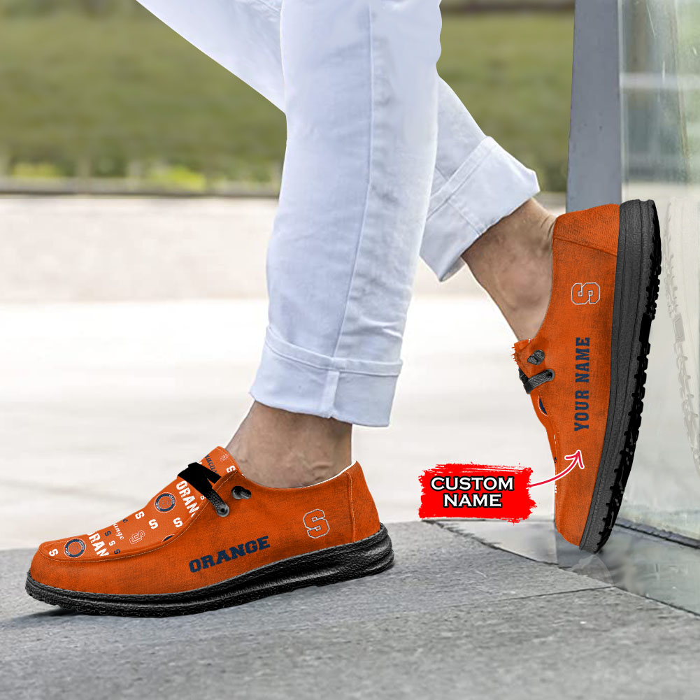 Syracuse Orange H-D Shoes Wally Herren-Schnür-Loafer für Männer und Frauen