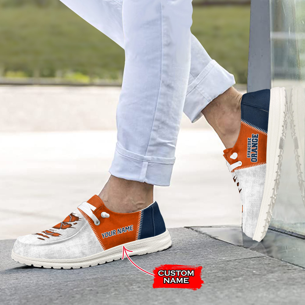 Syracuse Orange H-D Shoes Wally Herren-Schnür-Loafer für Männer und Frauen