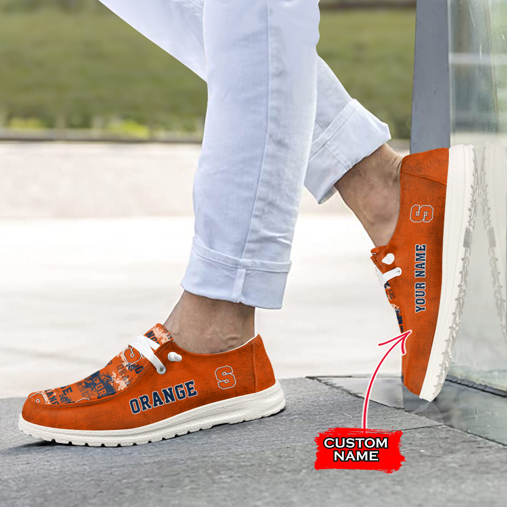 Syracuse Orange H-D Shoes Wally Herren-Schnür-Loafer für Männer und Frauen