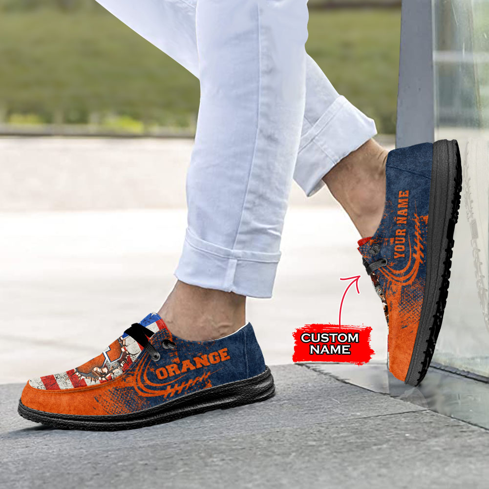 Syracuse Orange H-D Shoes Wally Herren-Schnür-Loafer für Männer und Frauen