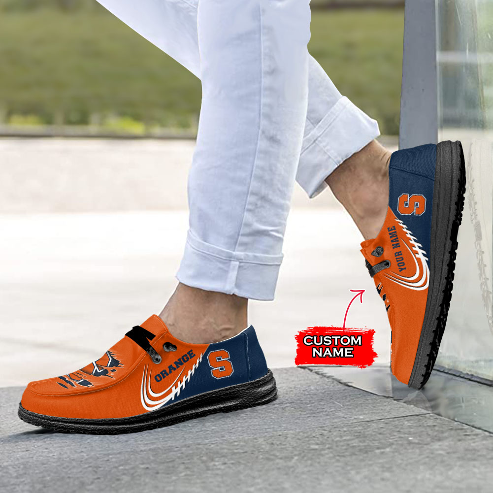 Syracuse Orange H-D Shoes Wally Herren-Schnür-Loafer für Männer und Frauen