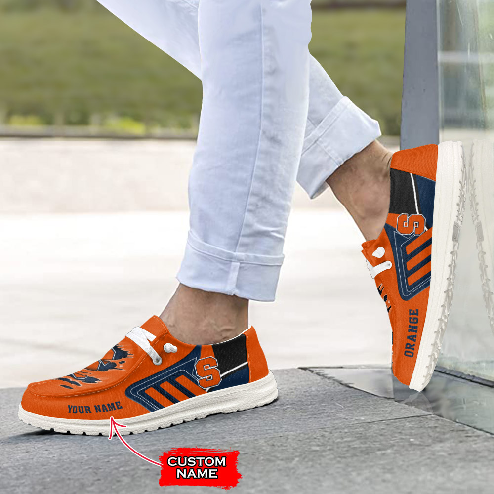 Syracuse Orange H-D Shoes Wally Herren-Schnür-Loafer für Männer und Frauen