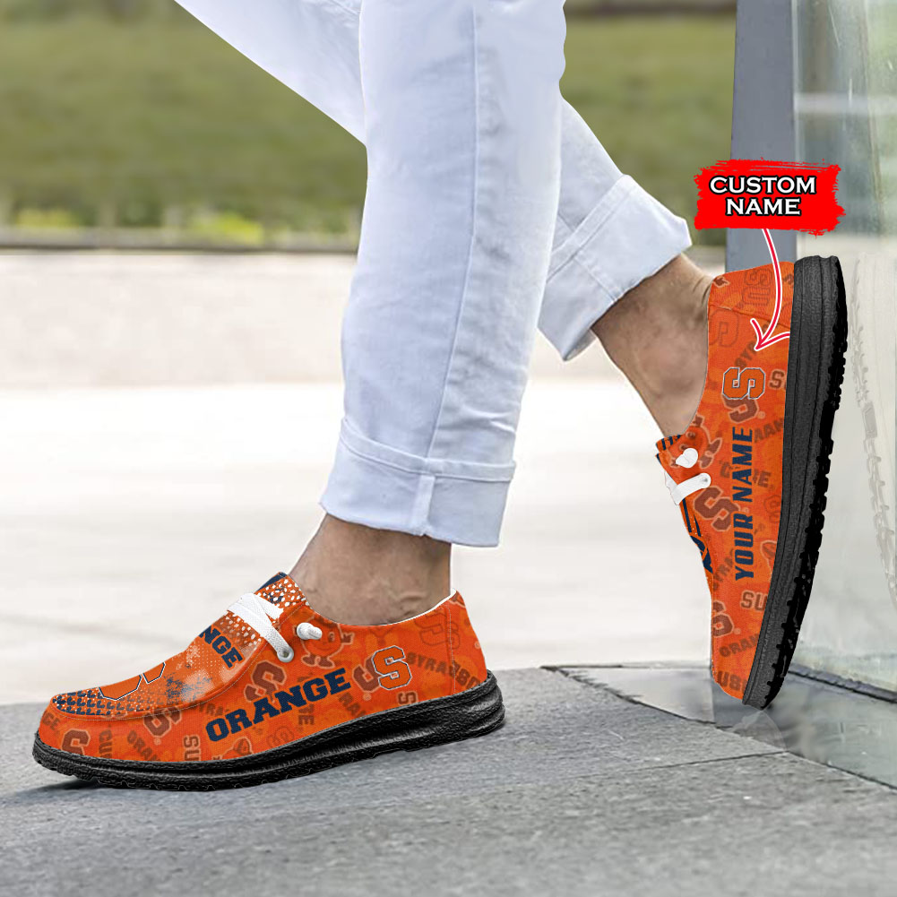 Syracuse Orange H-D Shoes Wally Herren-Schnür-Loafer für Männer und Frauen
