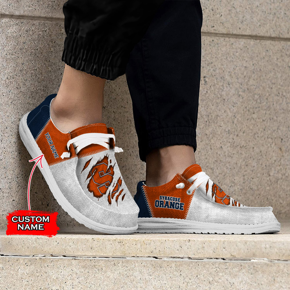 Syracuse Orange H-D Shoes Wally Herren-Schnür-Loafer für Männer und Frauen