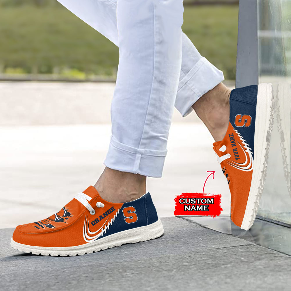 Syracuse Orange H-D Shoes Wally Herren-Schnür-Loafer für Männer und Frauen